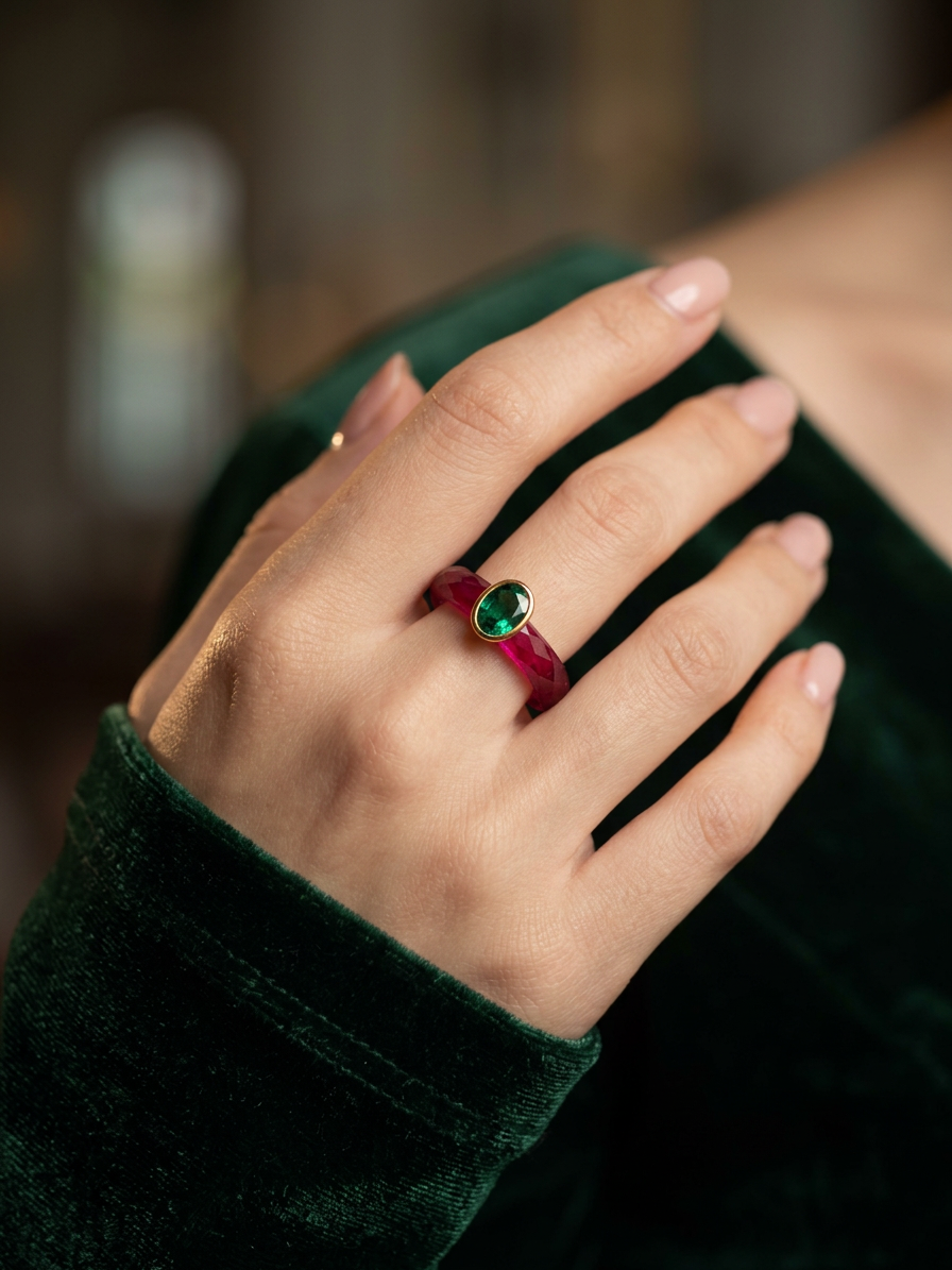 PRO 360-Degree Faceted Ruby Ring