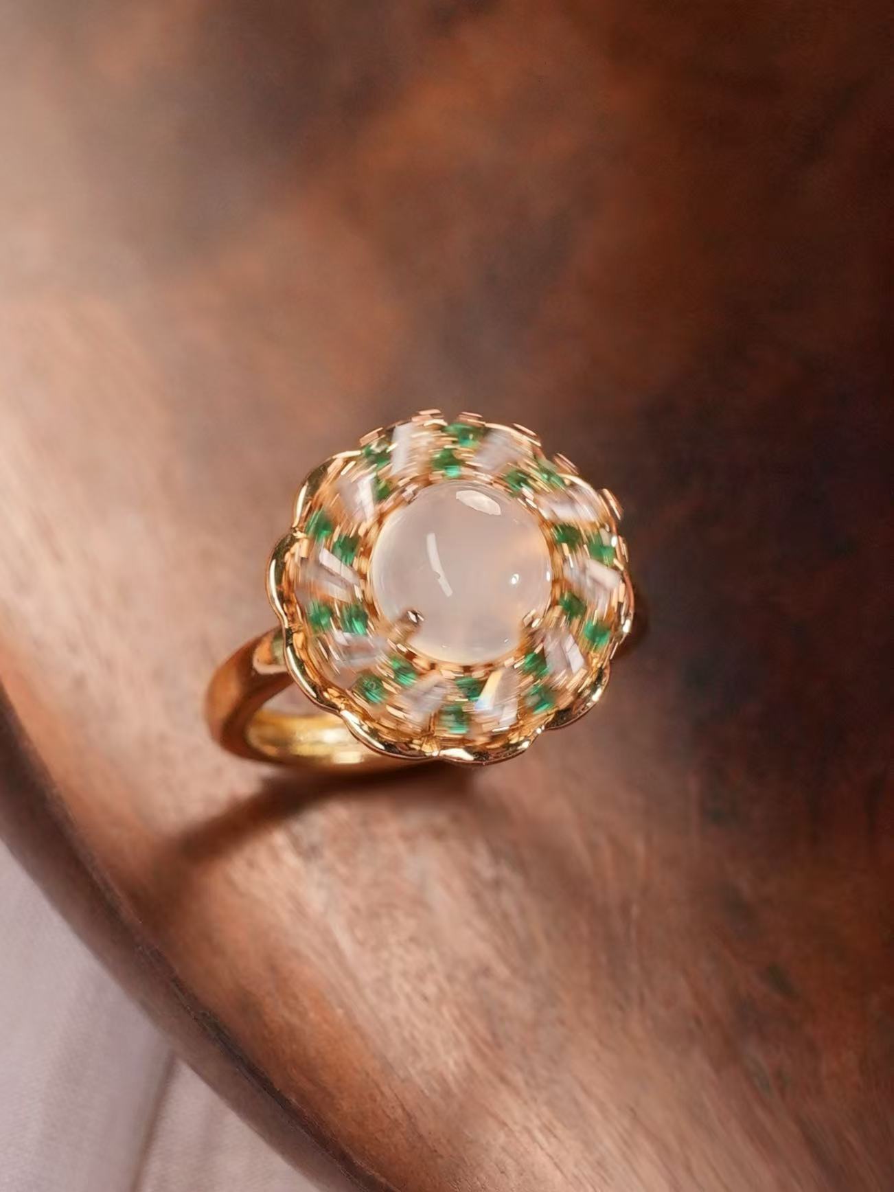 Chalcedony Ring/Necklace - Rotating Dance Series