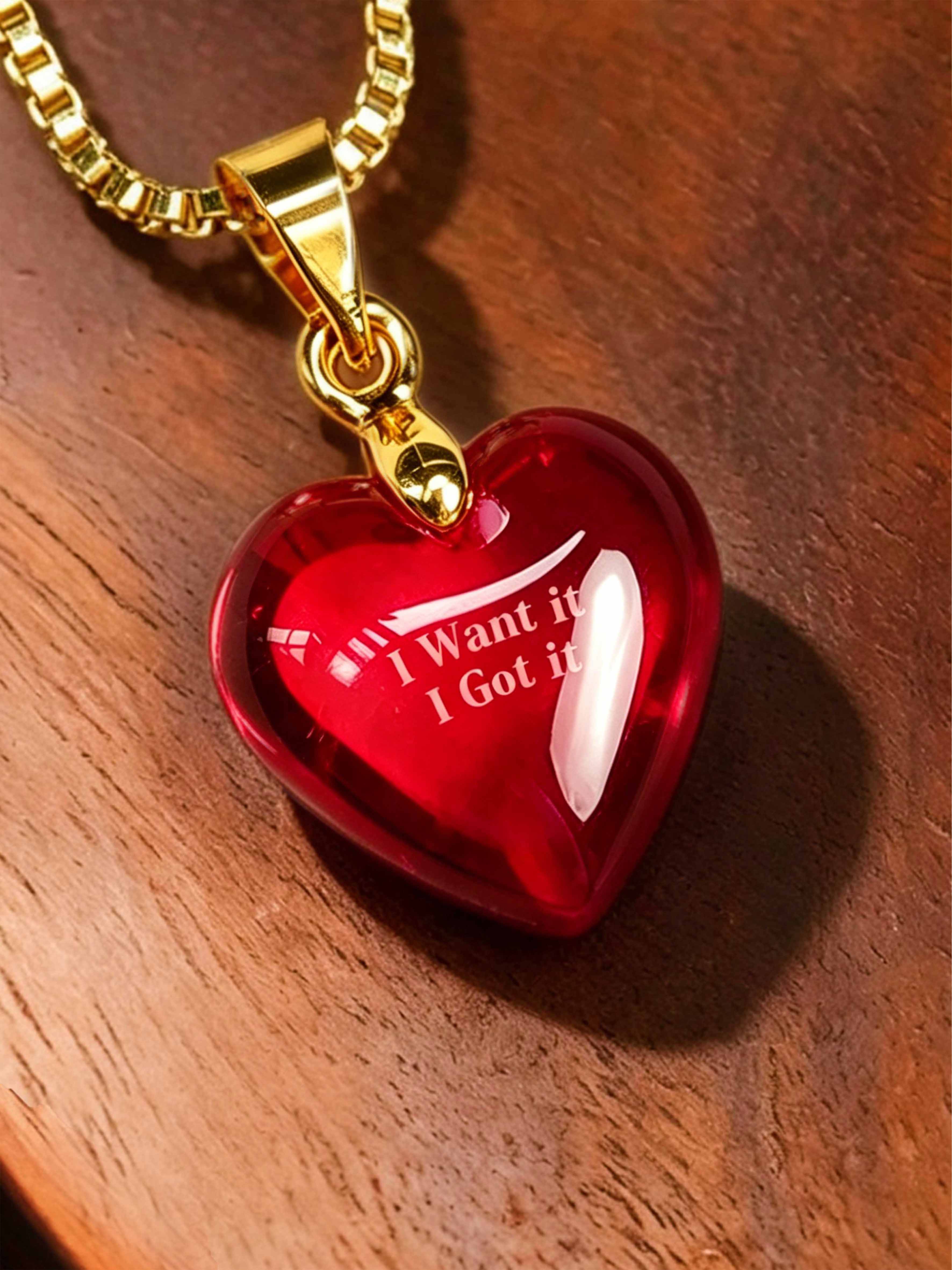 Heart Brilliant Cut Ruby Necklace - I Want It, I Got It 