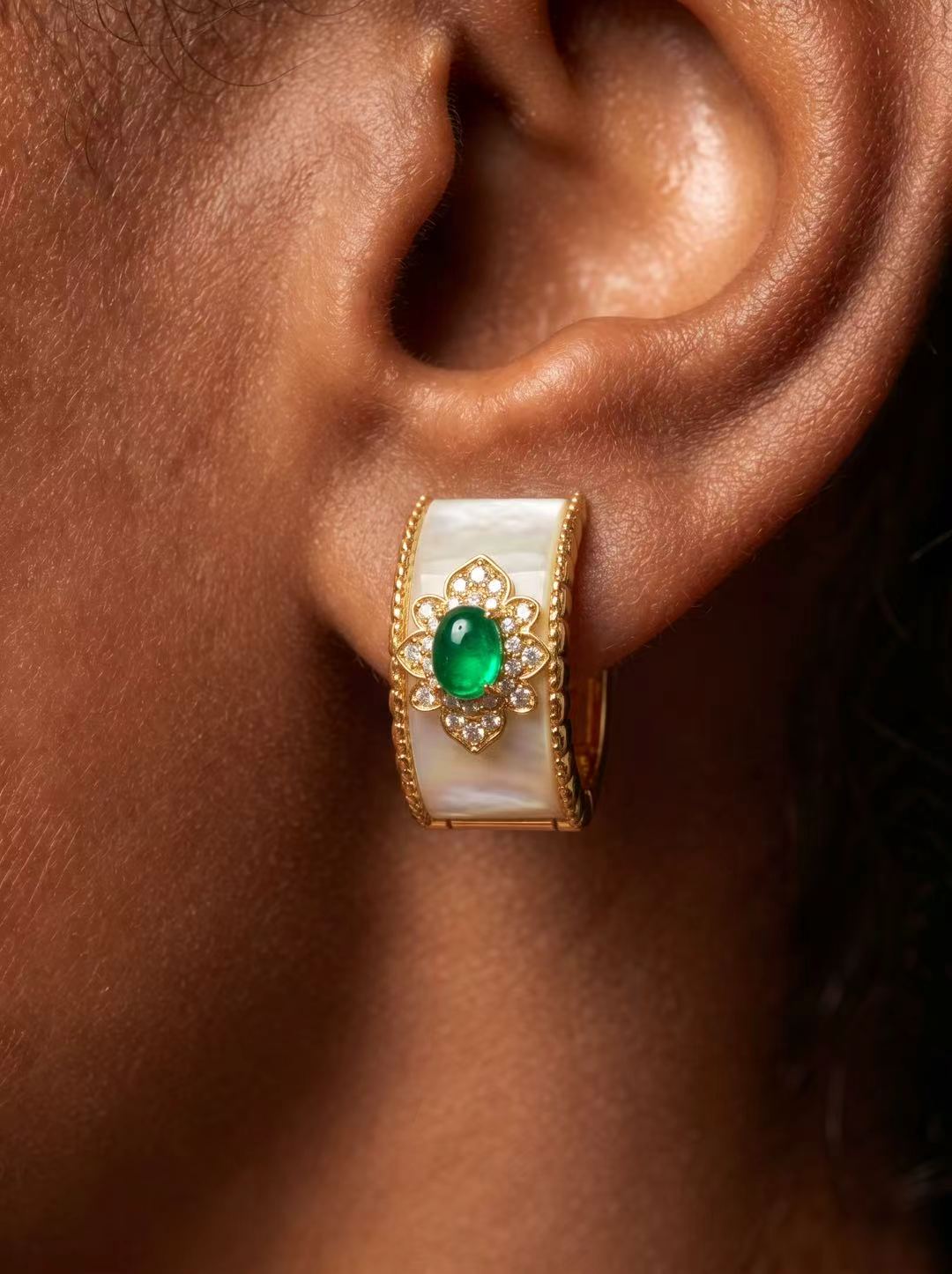 Oval Brilliant Cut Cabochon Opal Earrings - Eden Agate