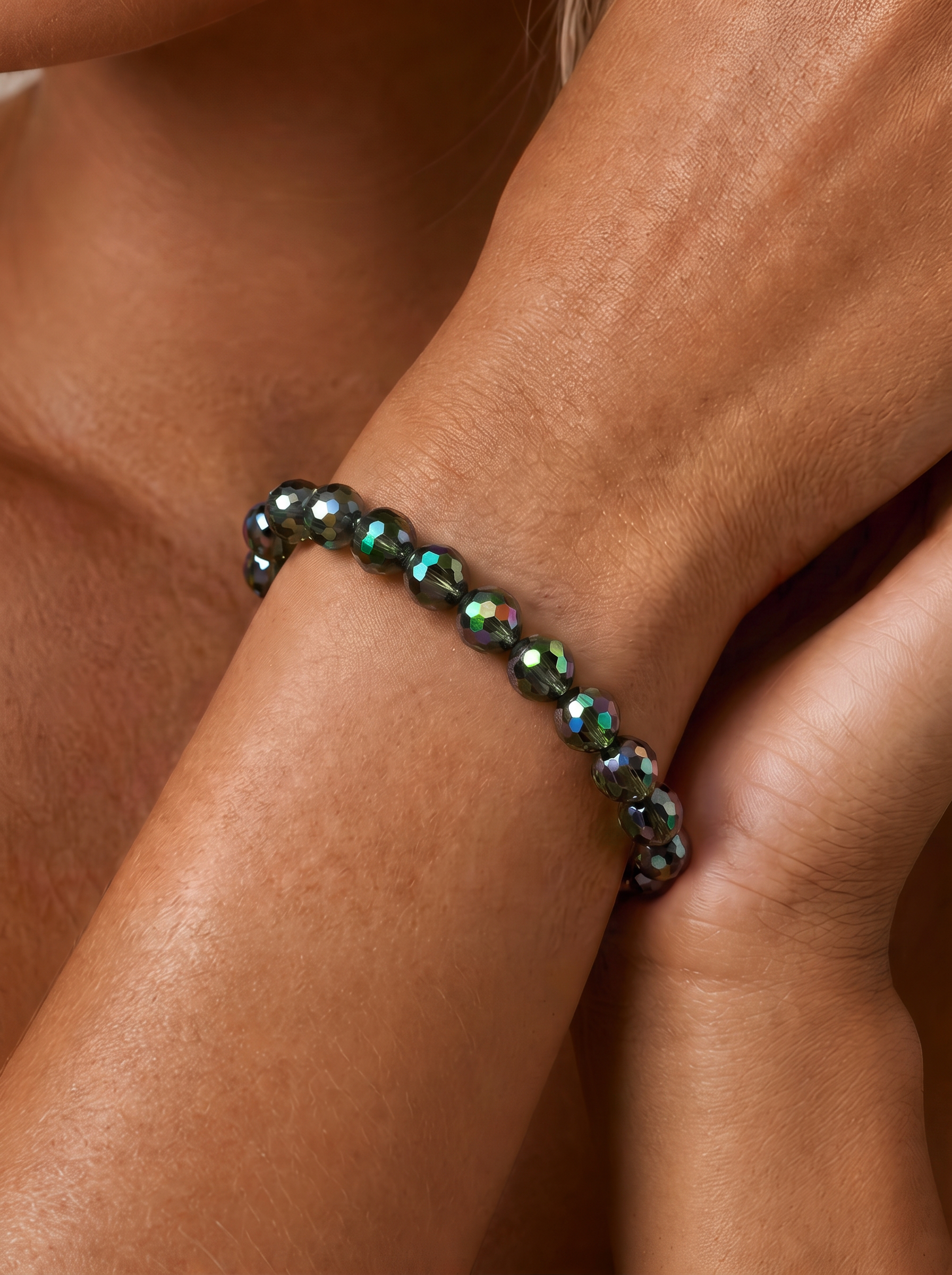Fancy Brilliant Cut Moissanite Bracelet - Dark Green