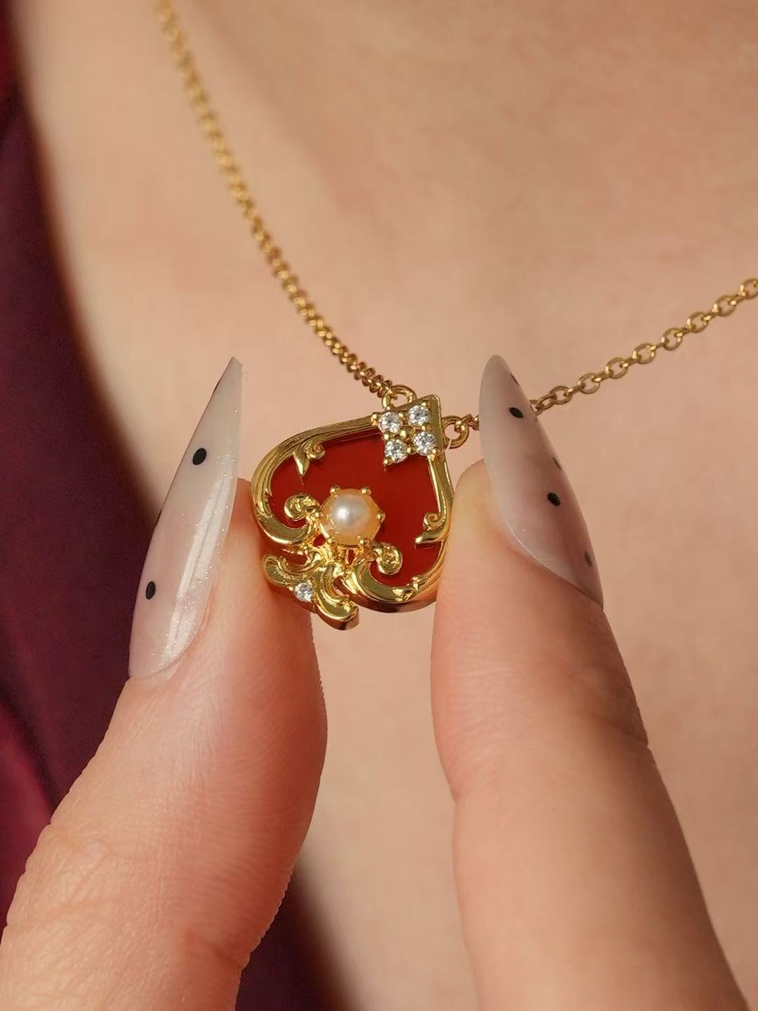 Red Agate Necklace - Queen Agate