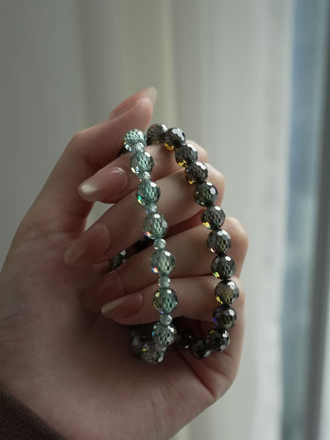 Fancy Brilliant Cut Moissanite Bracelet - Dark Green