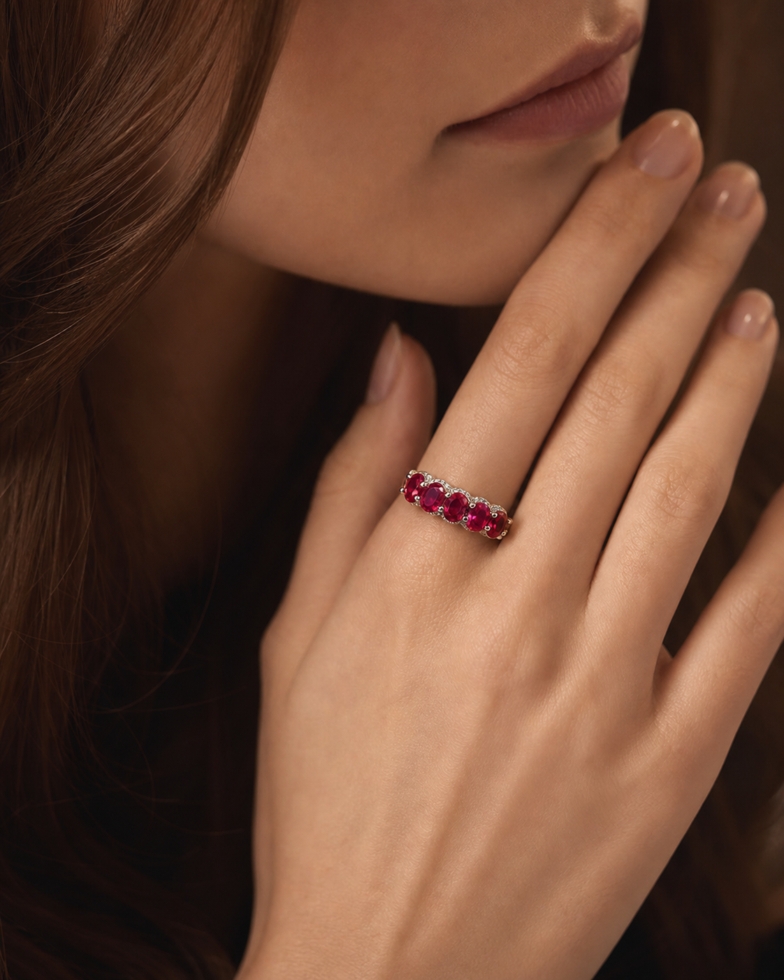 Oval Brilliant Cut Ruby Ring - The Secrets of Pandora