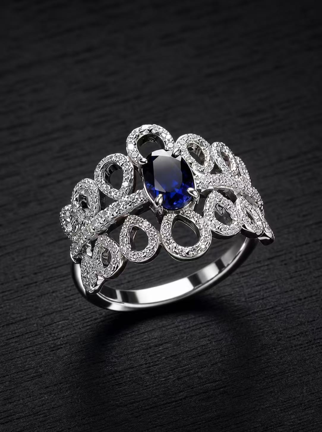 Sapphire-Oval Brilliant Ring-Stellaris