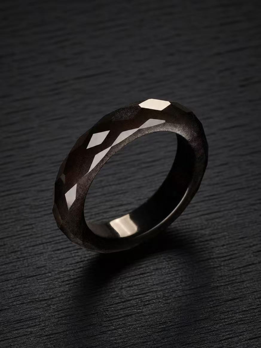 Golden Obsidian-360-Degree Faceted Ring