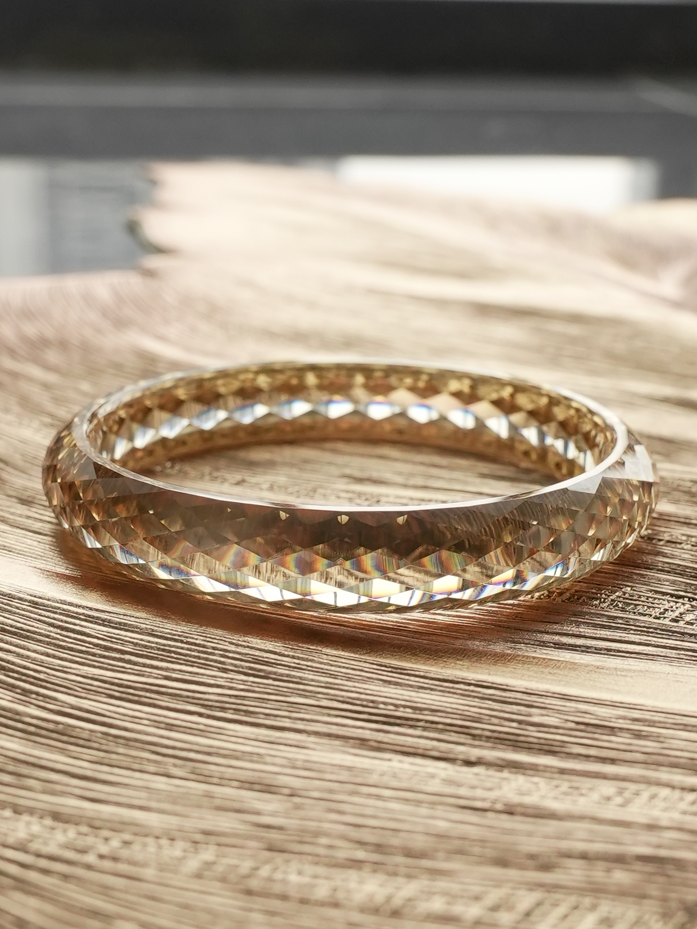 360-Degree Faceted Moissanite Bangle - Embera Weave