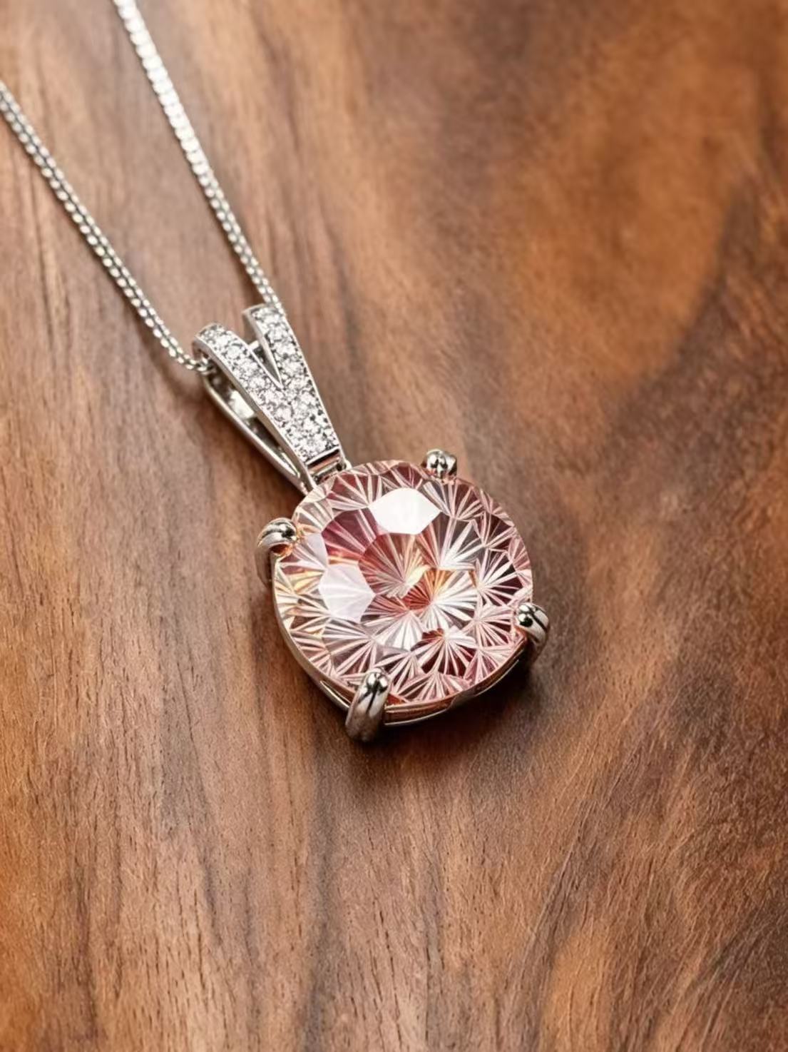 Fireworks Cut Cubic Zirconia Necklace- Phantom Color Stars