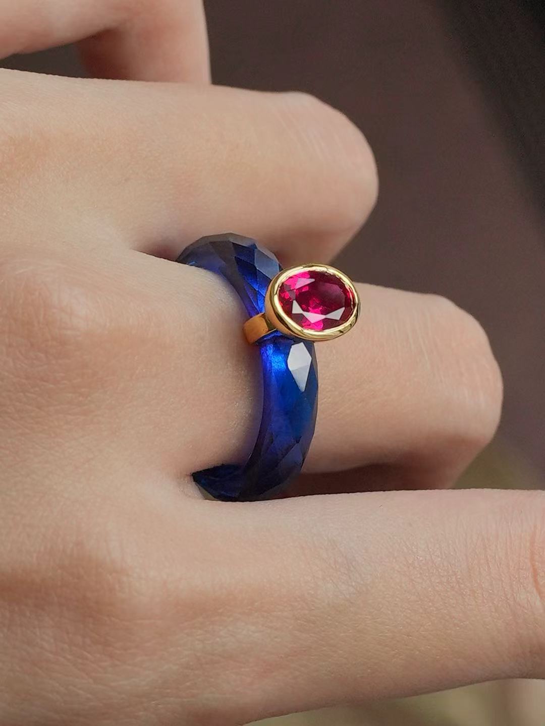PRO 360-Degree Faceted Ryoal Sapphire Ring