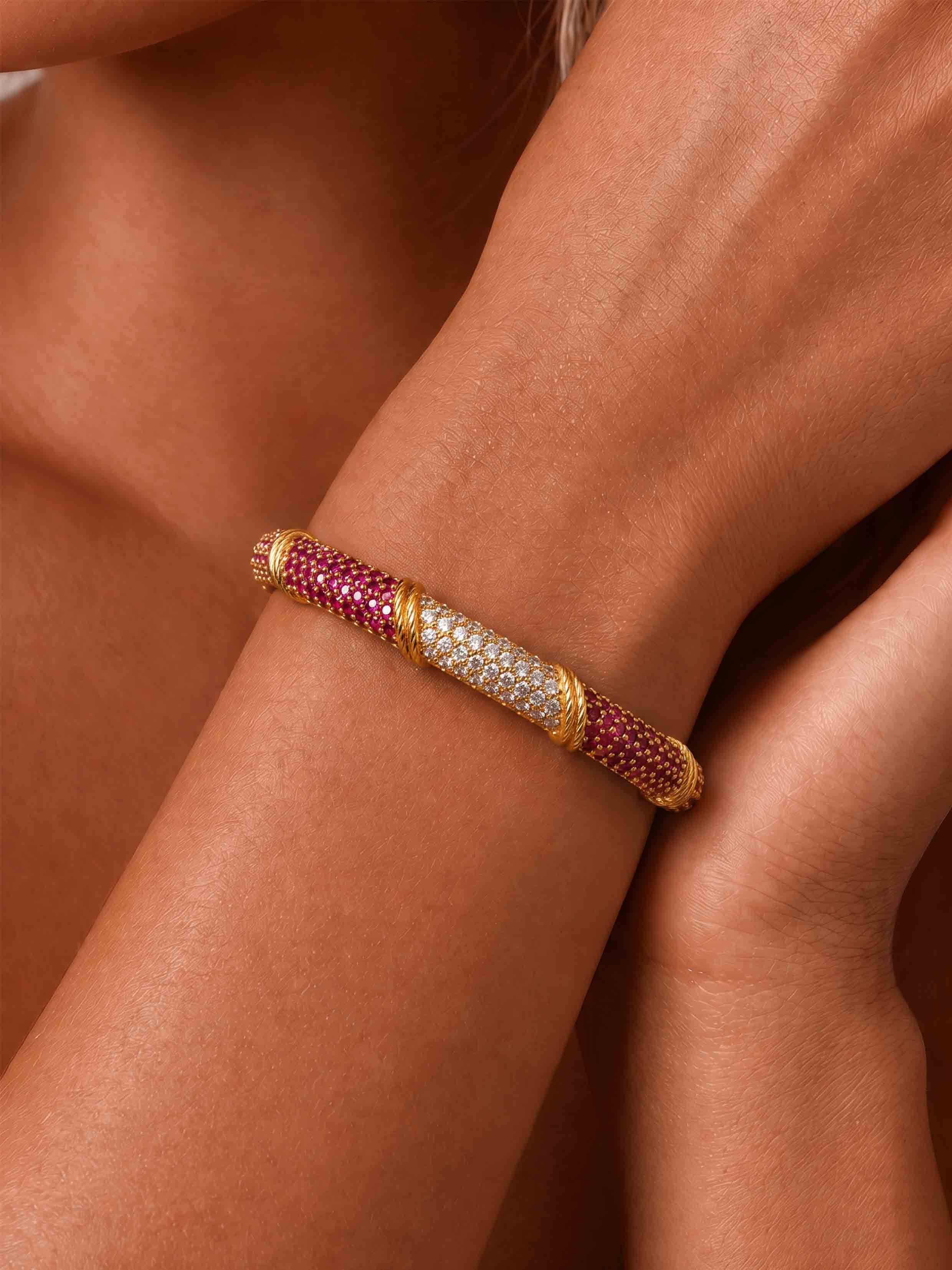 Ruby Bangle-Round Brilliant Cut-Crimson Tide