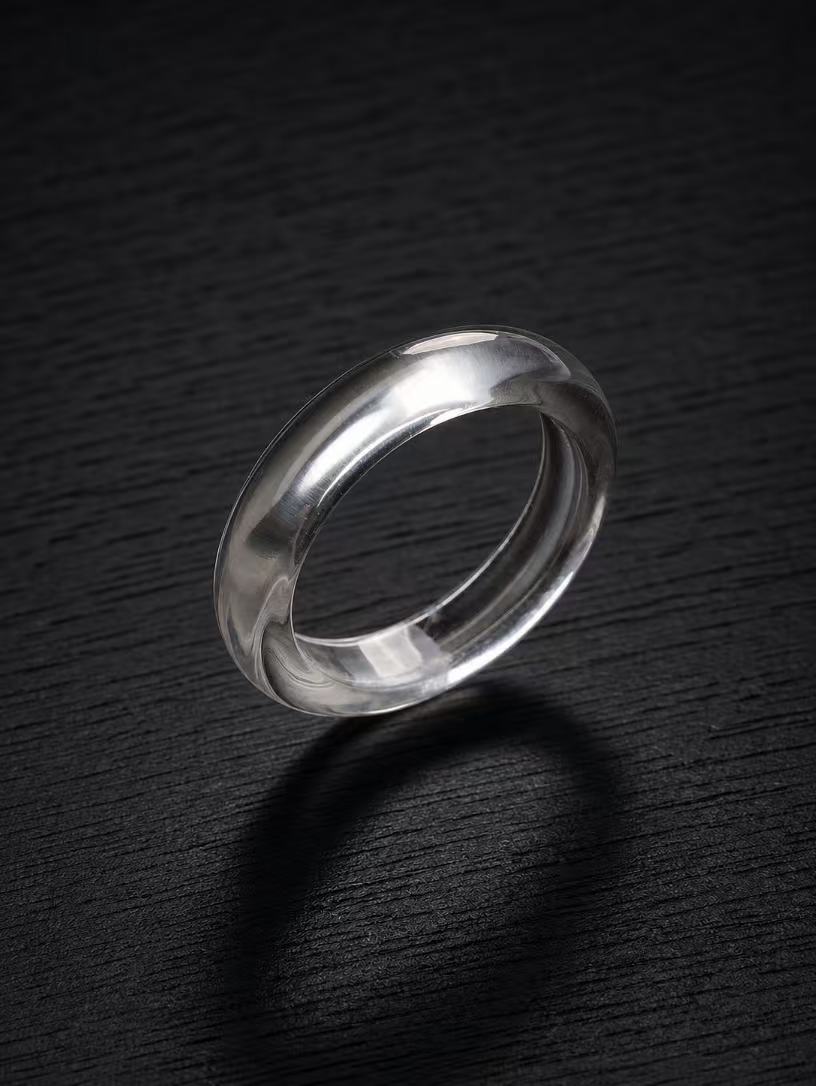 White Sapphire-360-Degree Cabochon Ring