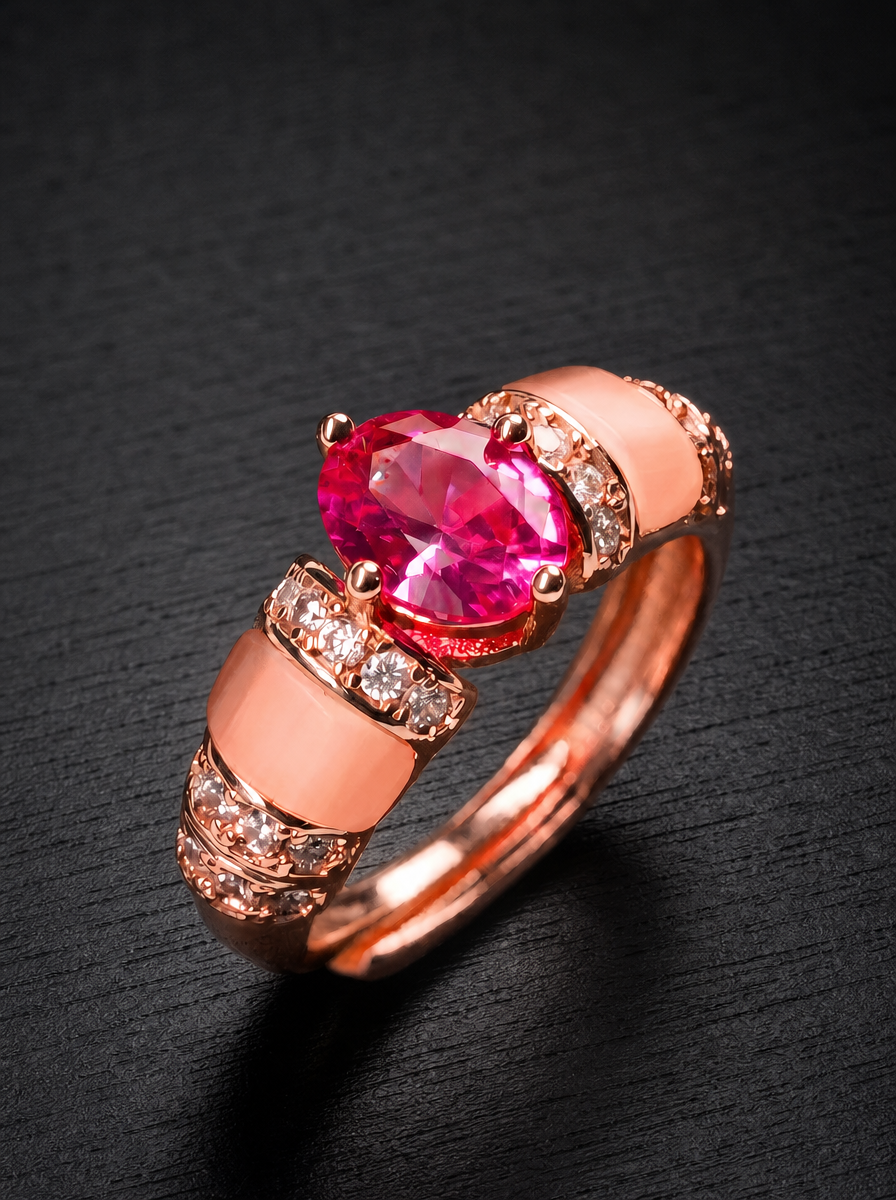 Pink Sapphire-Oval Brilliant‑Cut Ring - Blush Radiance
