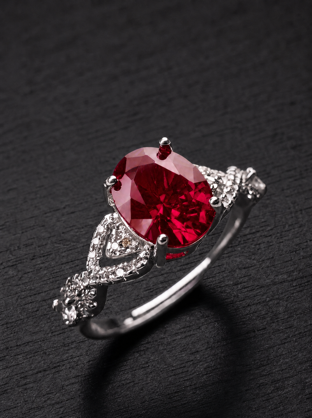 Ruby/Sapphire-Oval Brilliant Cut Ring - Gleam Vine