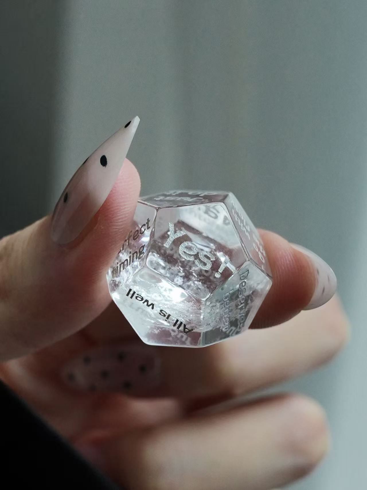 Clear Quartz Necklace - Answer Dice