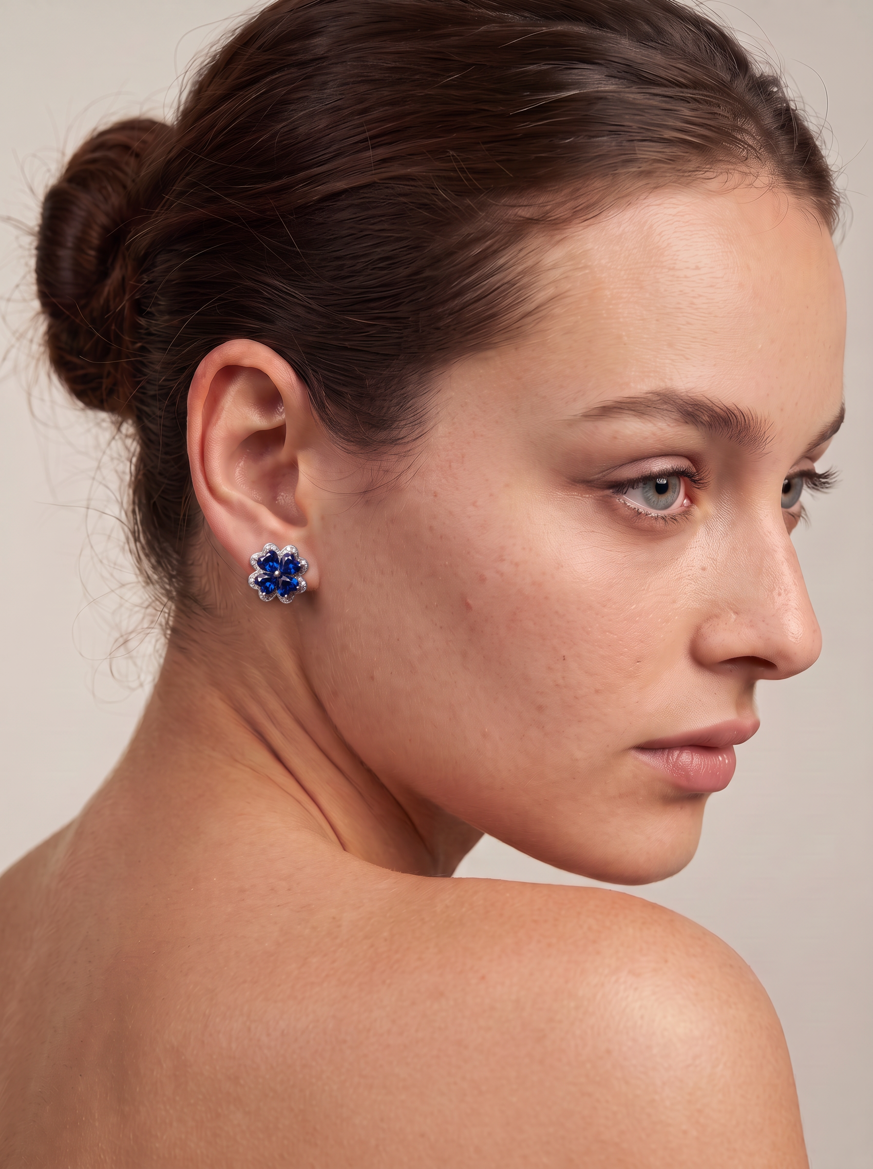 Heart Brilliant Cut Ruby/Sapphire Earrings - Lucky Petal