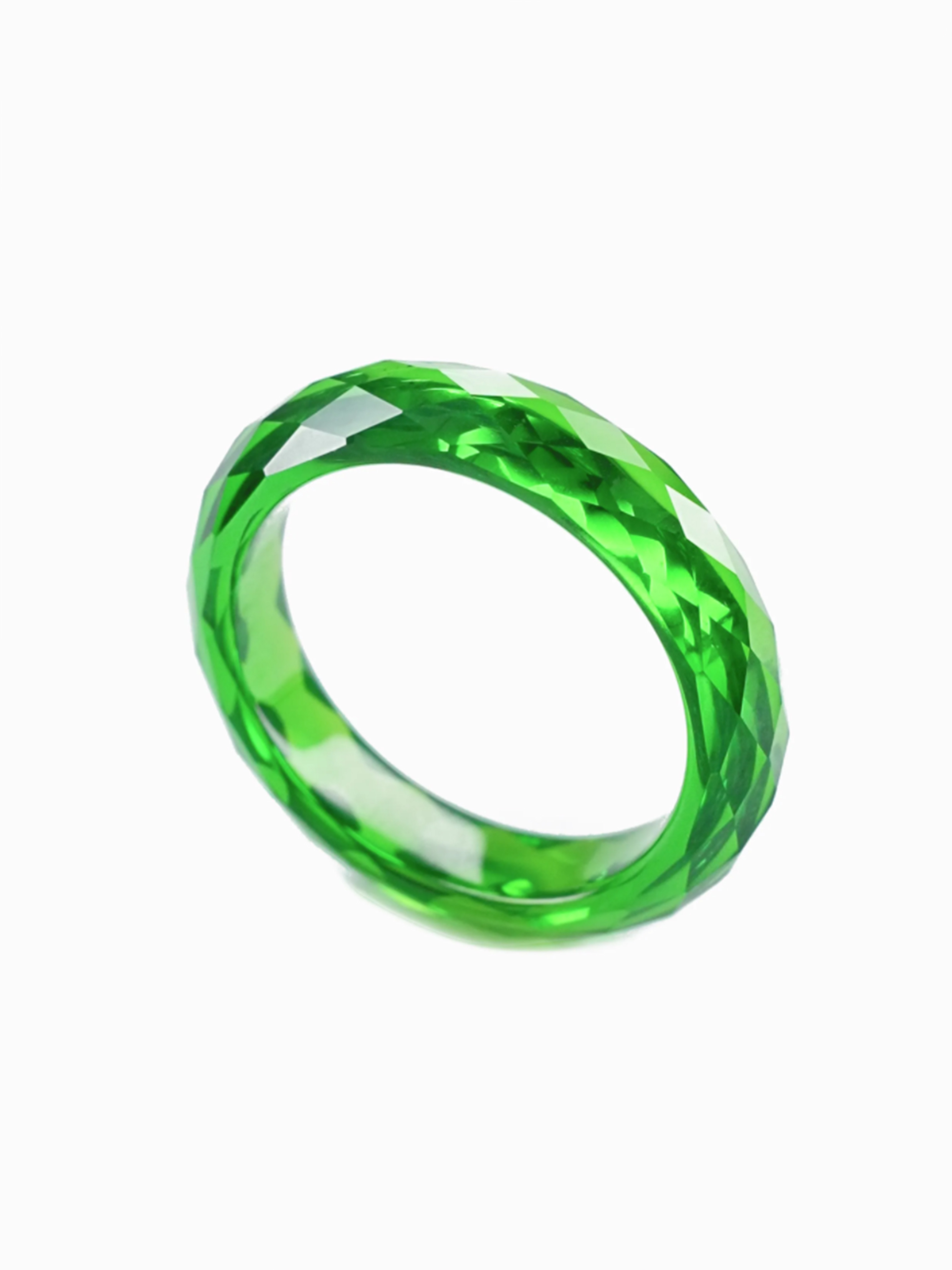 360-Degree Faceted Tsavorite Ring