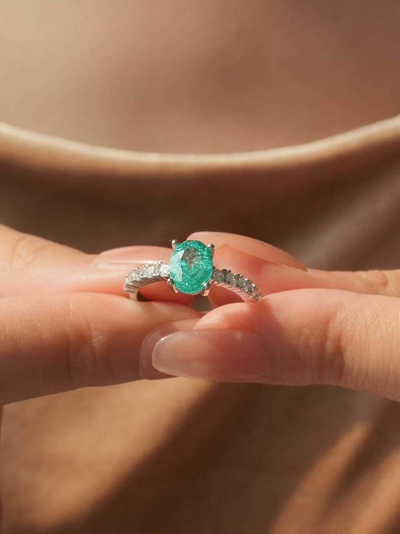 Oval Brilliant Cut Paraíba Ring - Ethereal