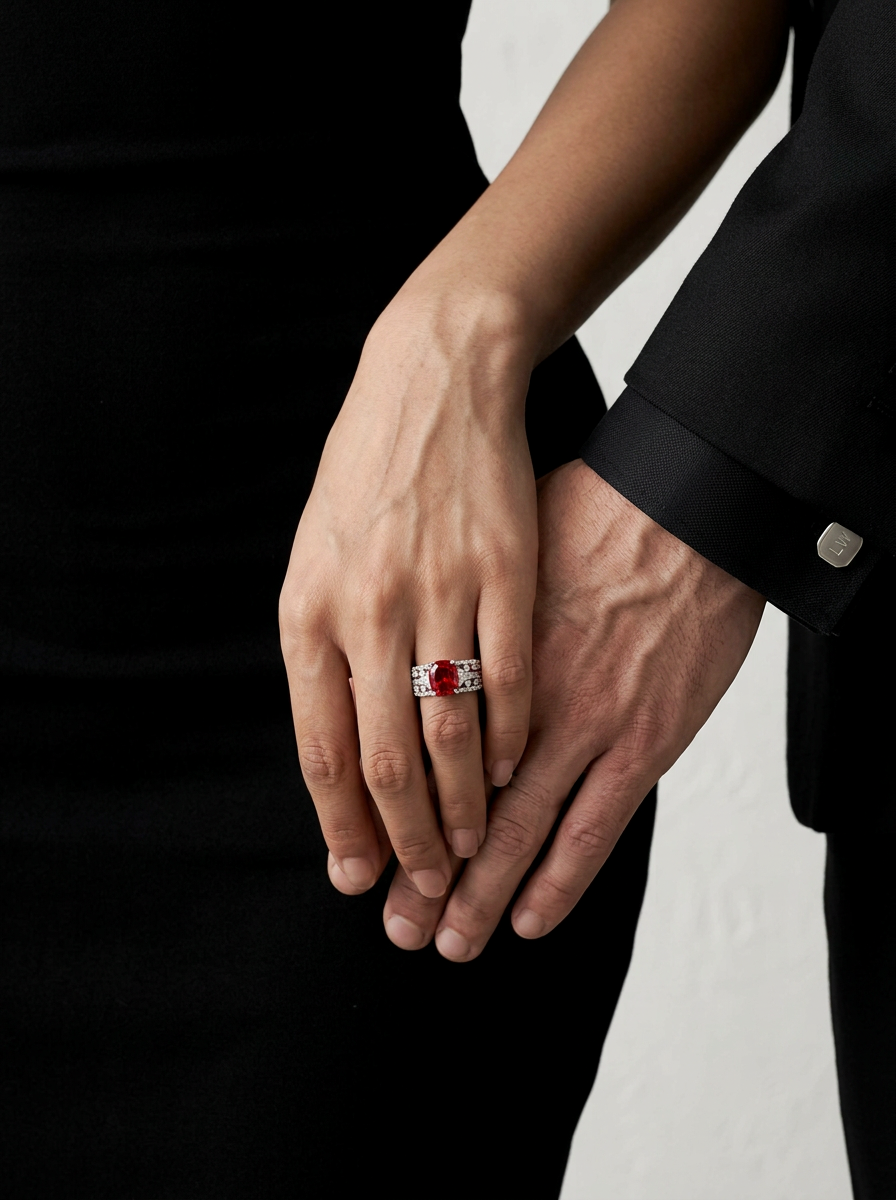 Stackable Cushion-Cut Ruby Ring