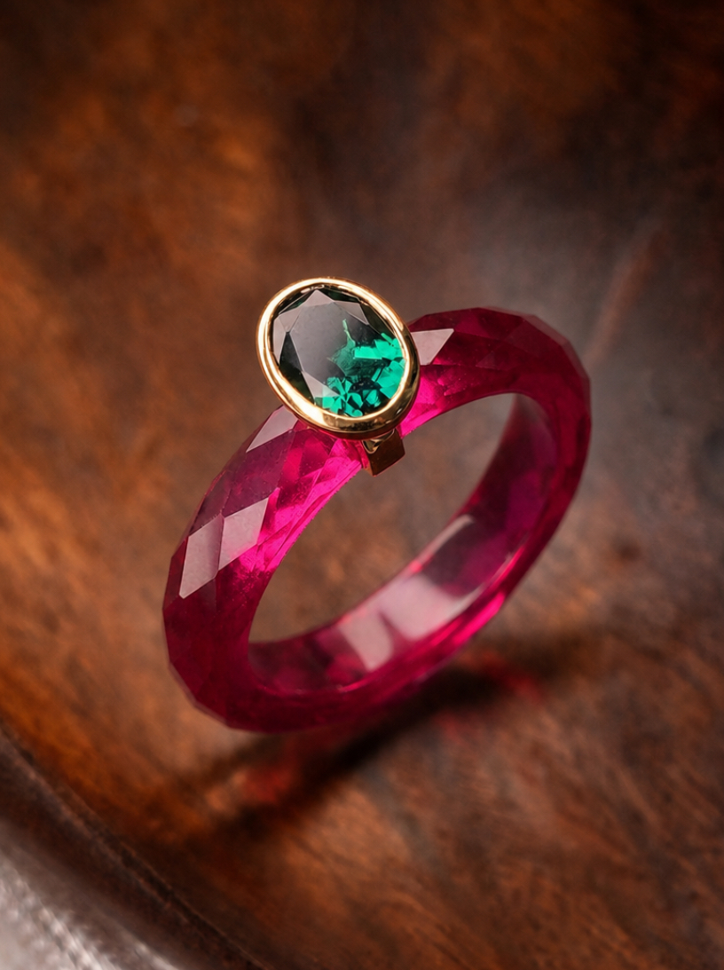 PRO 360-Degree Faceted Ruby Ring