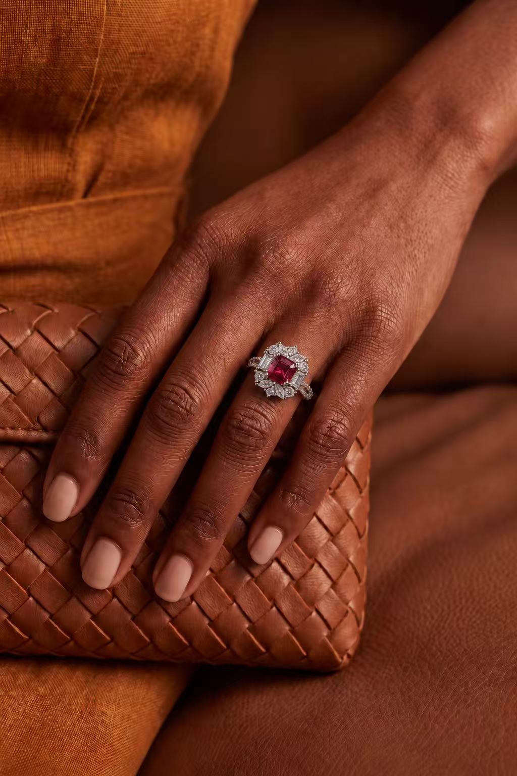 Emerald Brilliant Cut Sapphire/Ruby Ring - Freya 