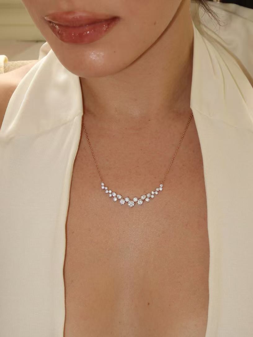 Round Brilliant Cut Moissanite Necklace - Bright Grace