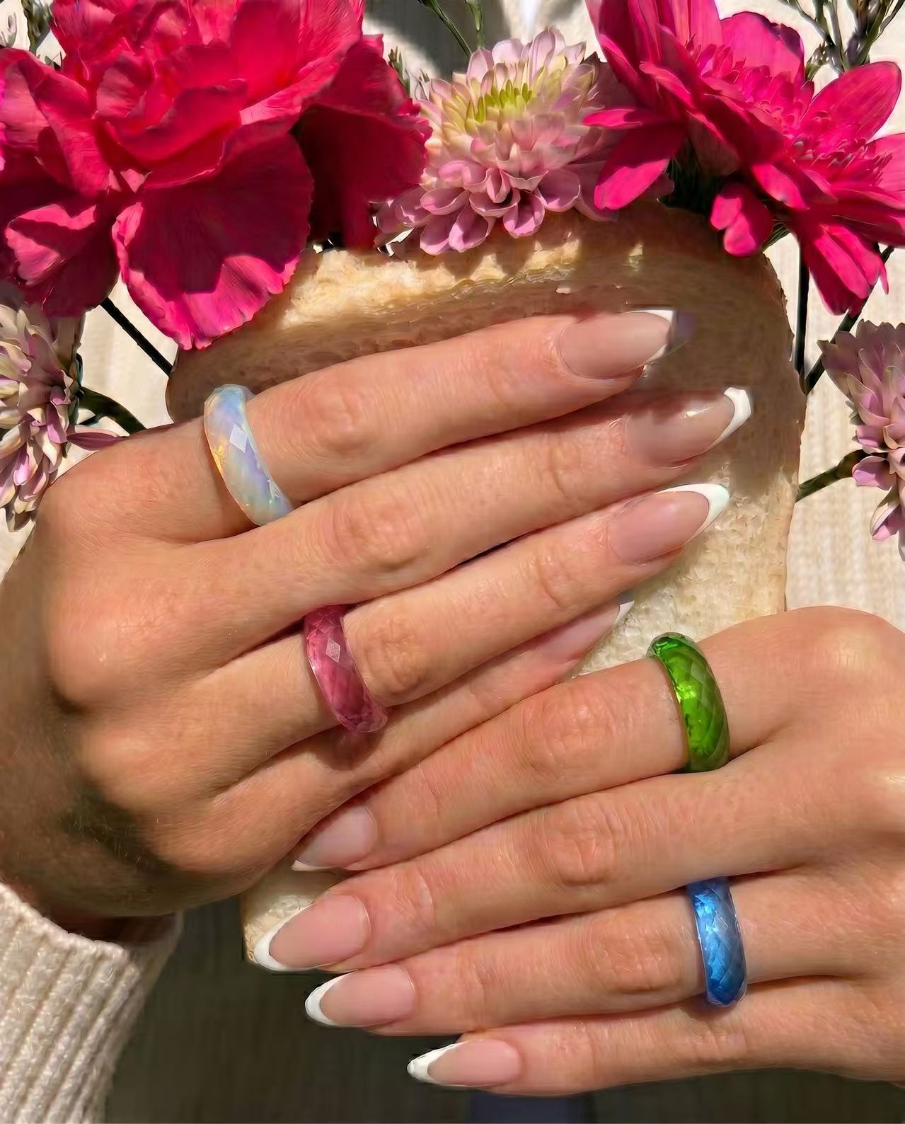 360-Degree Faceted Opal Ring
