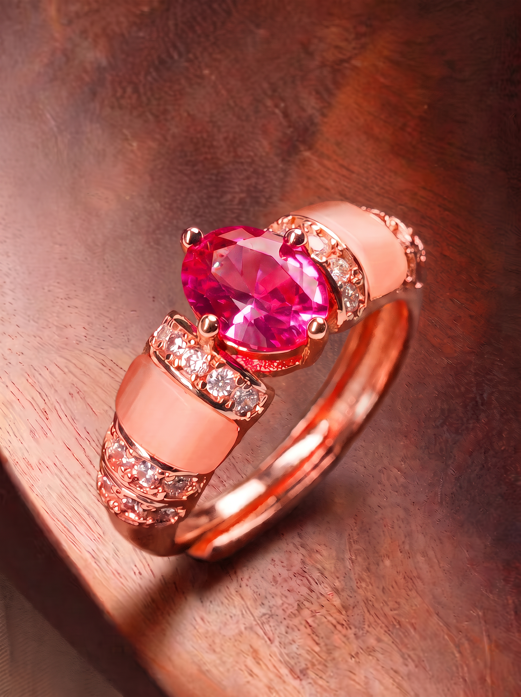 Oval Brilliant‑Cut Pink Sapphire Ring - Blush Radiance