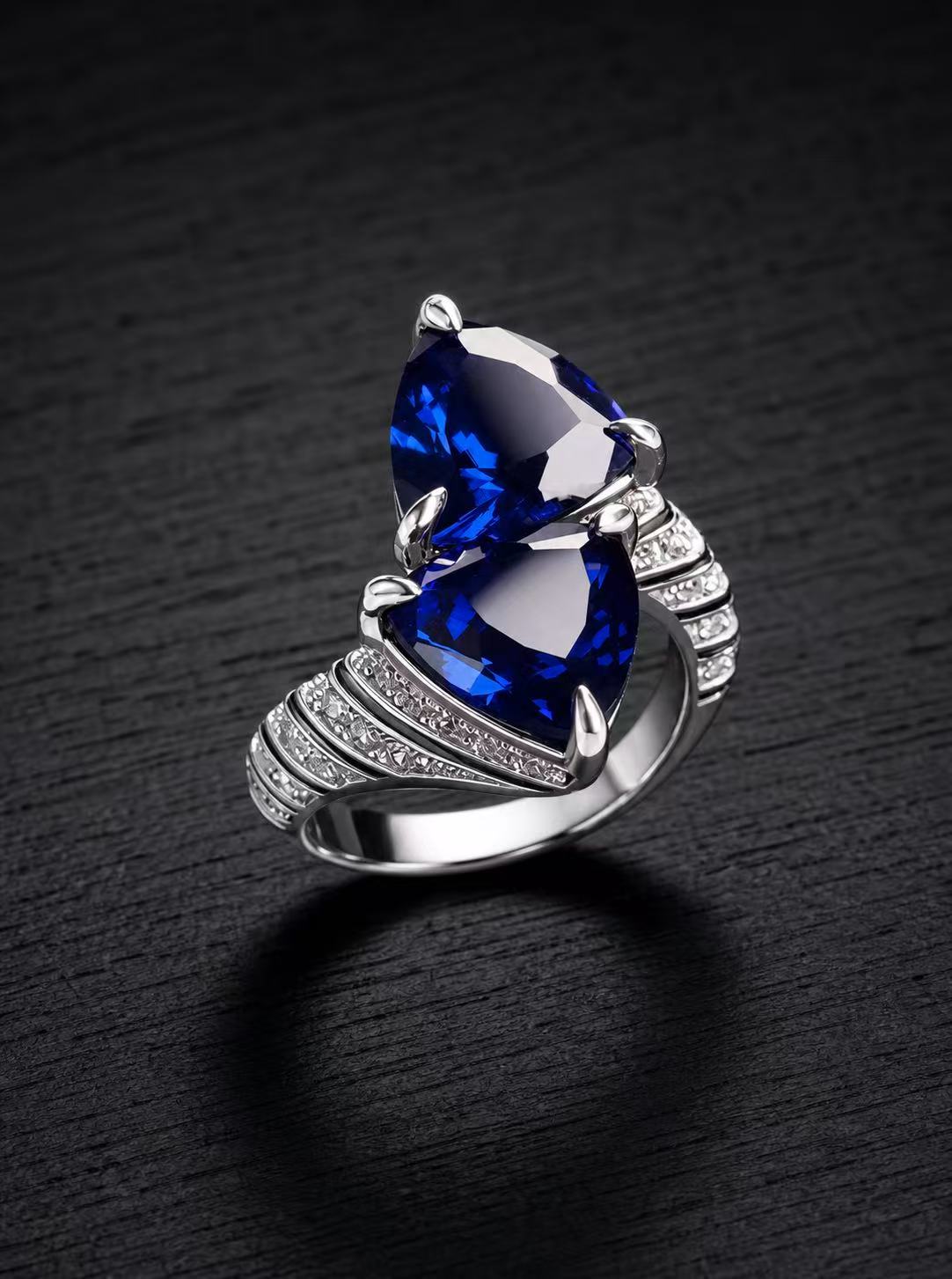 Sapphire-Trilliant Brilliant Cut Ring-Ocean Echo