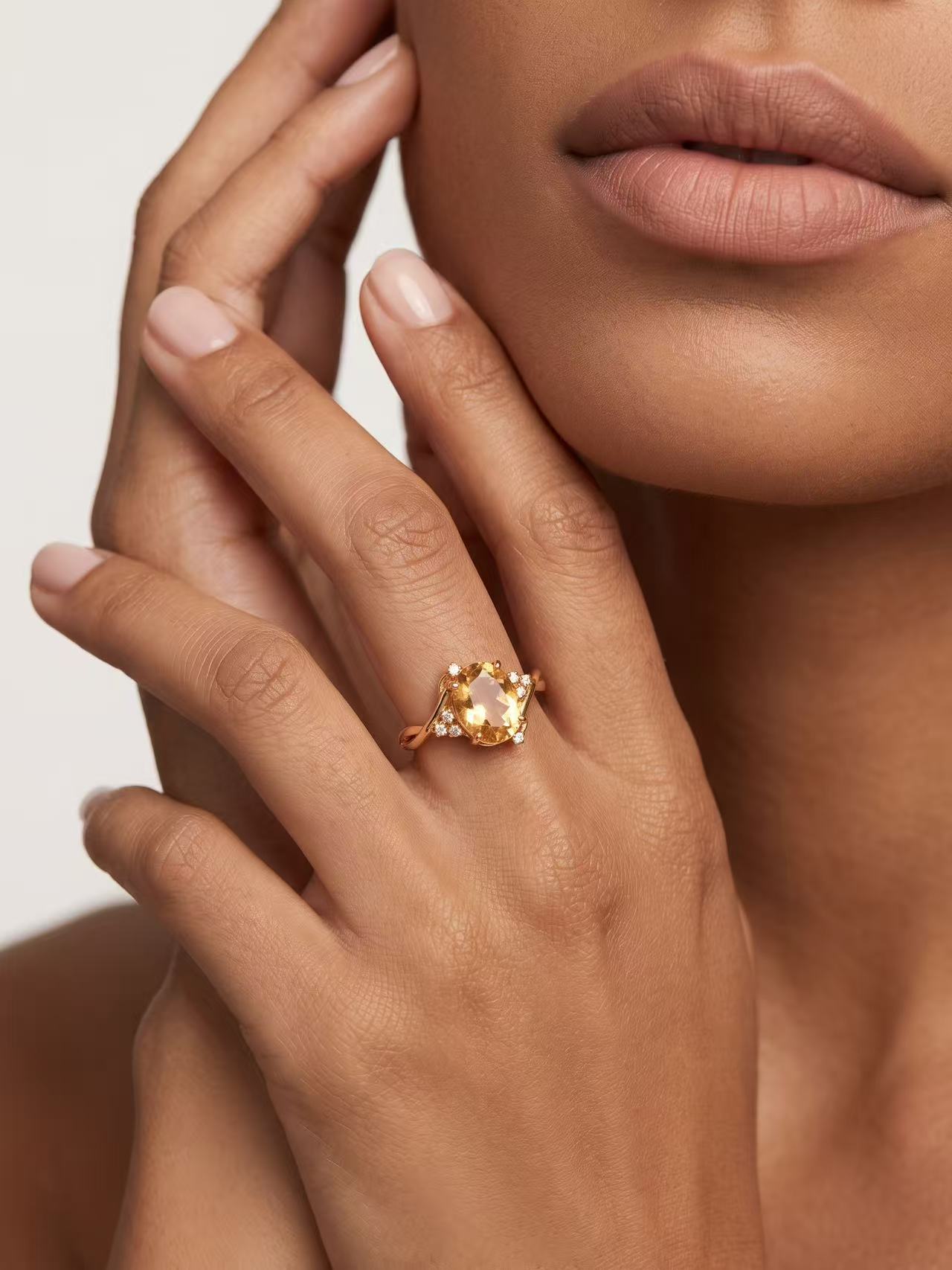Oval Brilliant Cut Citrine - Radiant Embrace