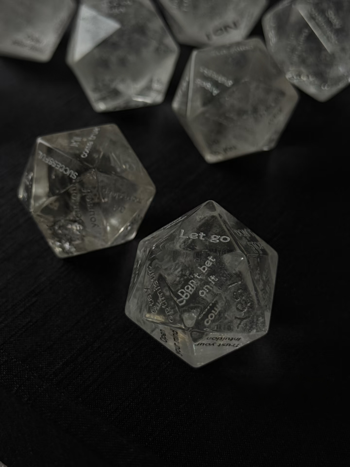 Dodecahedron Fancy Cut Clear Quartz  -Oracle Dice Pro
