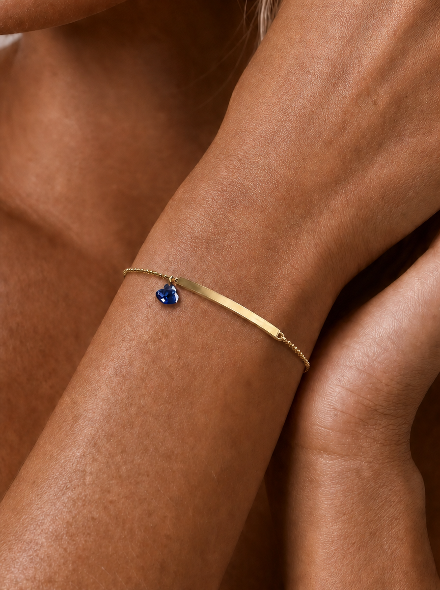 Ruby/Sapphire/Emerald Bracelet - Heart Blush
