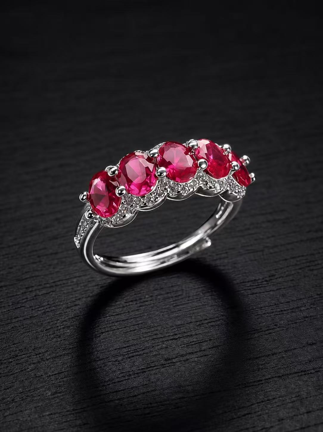 Ruby-Oval Brilliant Cut Ring