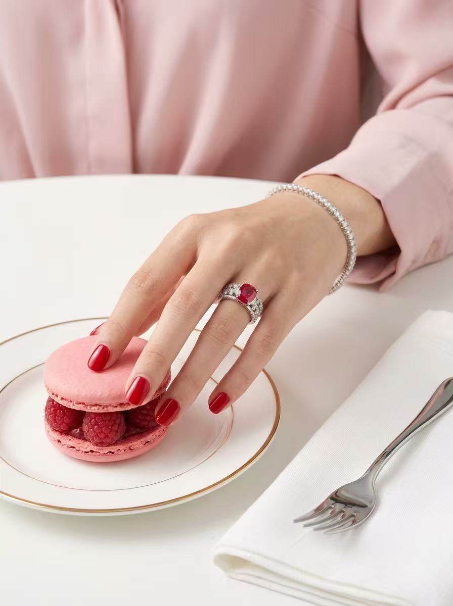 Stackable Cushion-Cut Ruby Ring