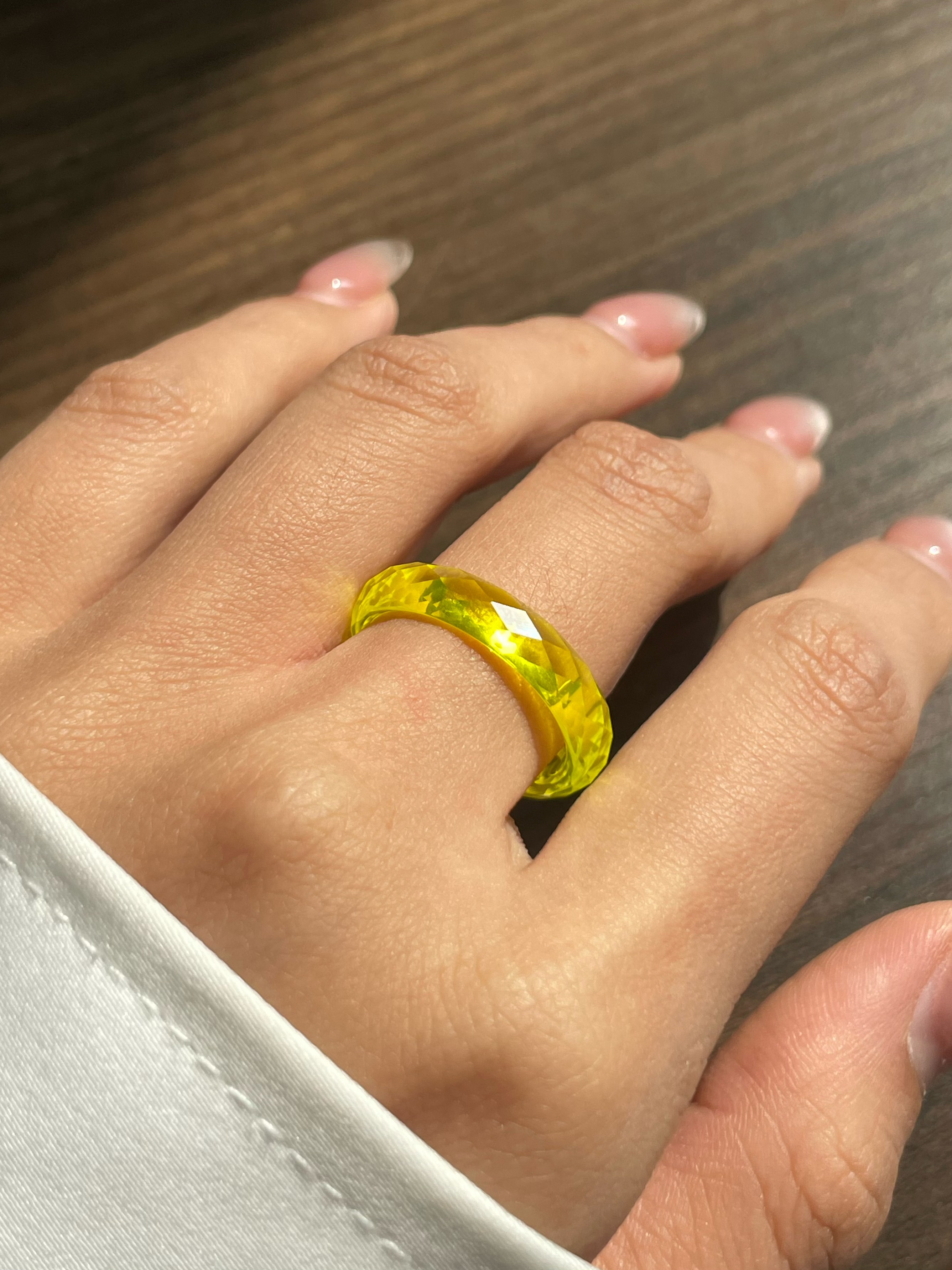 360-Degree Faceted Yellow Sapphire Ring
