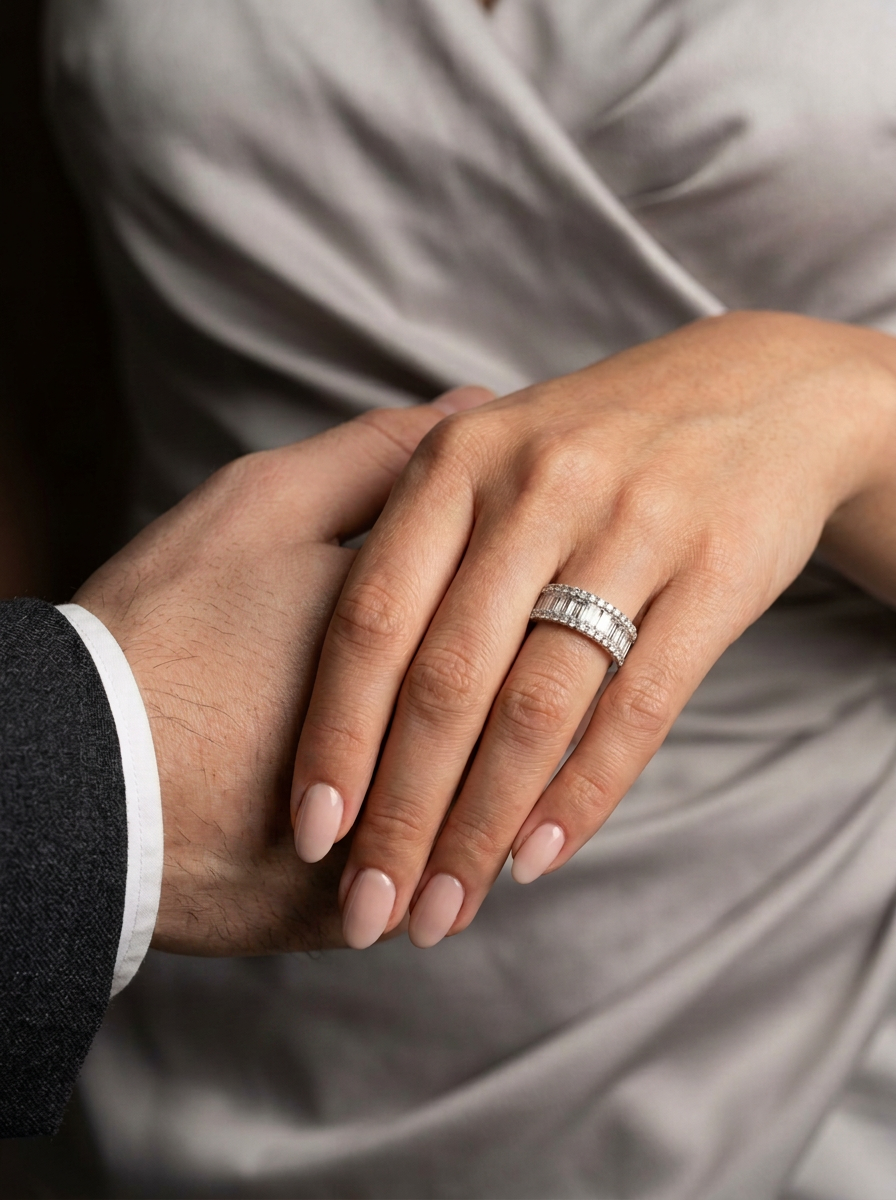 Emerald Cut/Round Cut Moissanite Ring -  Eternal Corridor