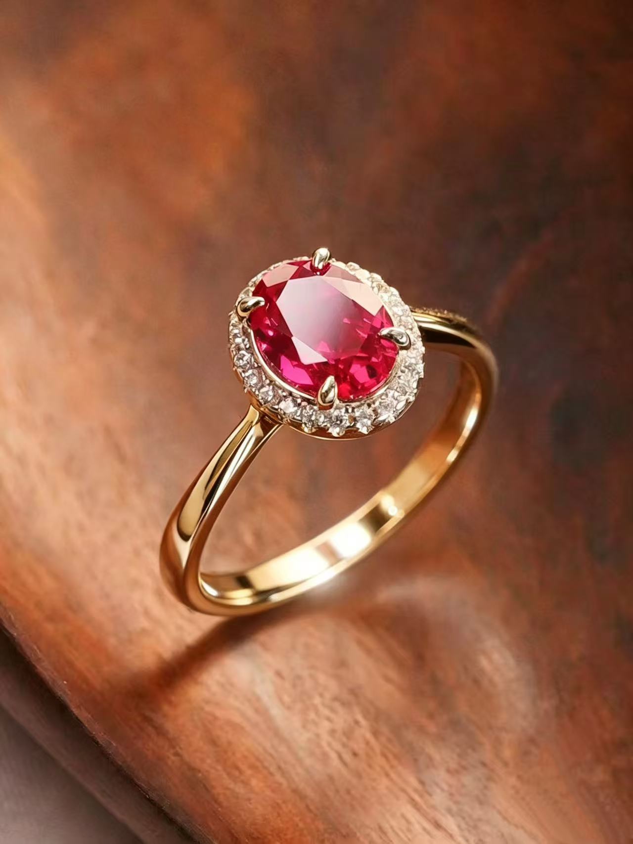 Oval Brilliant Cut Ruby Ring - Blood Rosebay