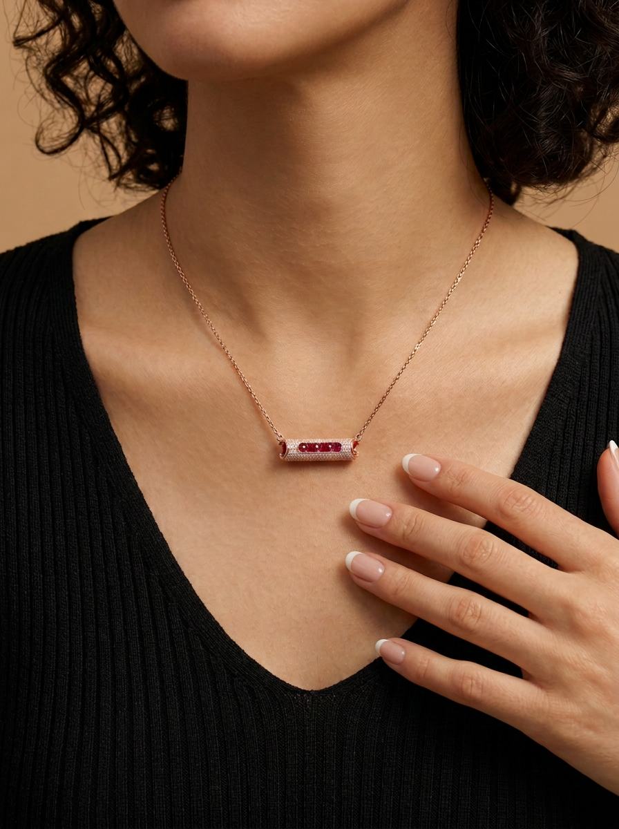 Rolling Ruby Necklace