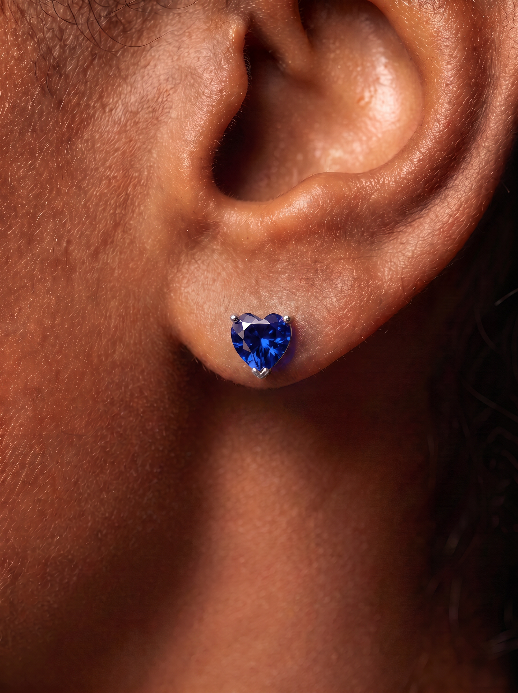 Heart Brilliant Cut Ruby/Sapphire Earrings - Elara Pact