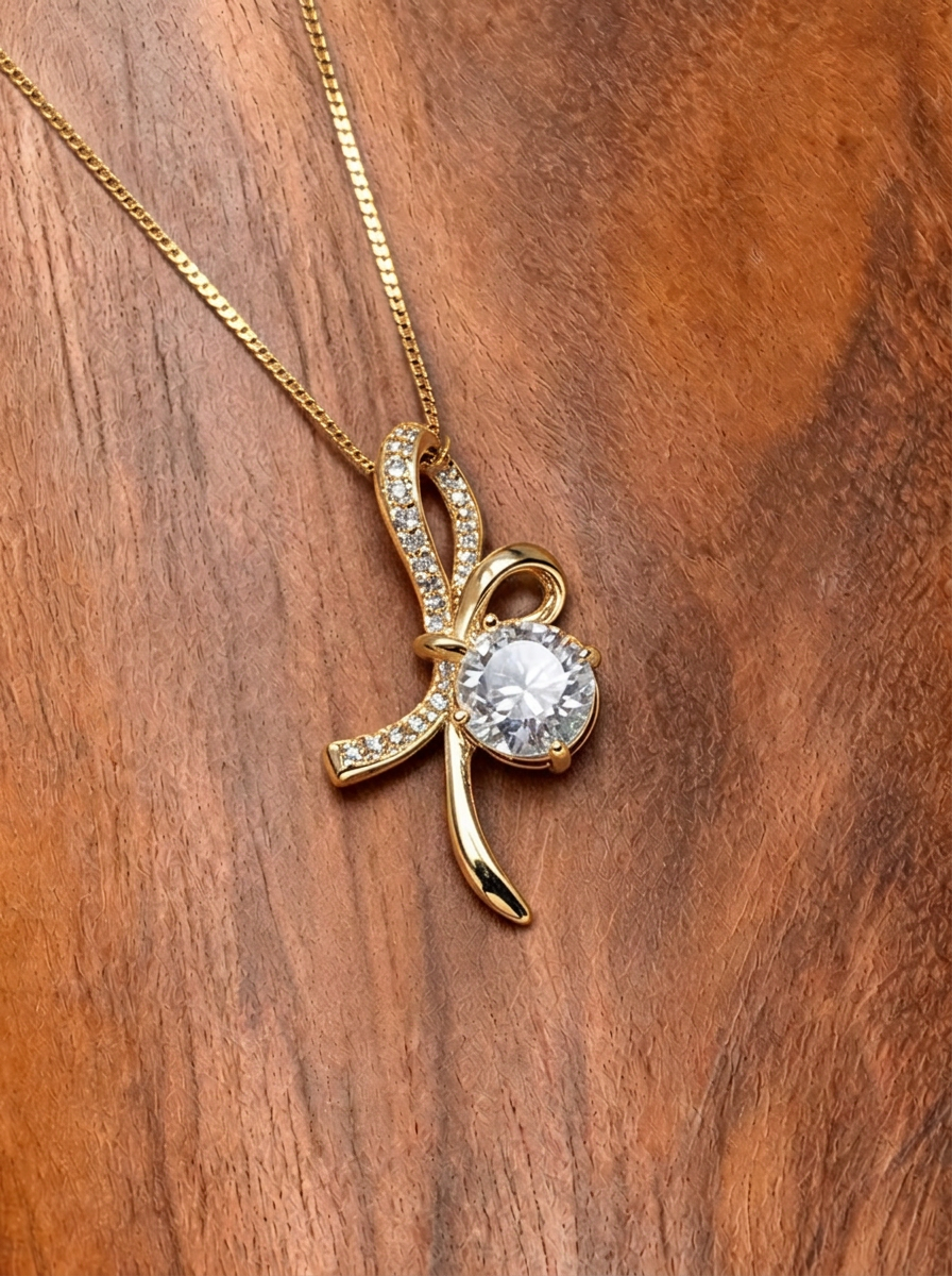 Round Brilliant Cut Moissanite Necklace - Melody Spark 