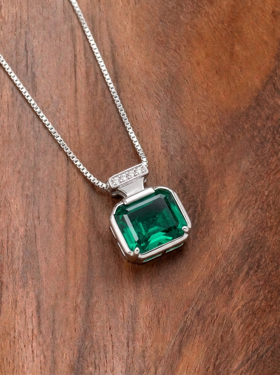  Emerald Brilliant Cut Emerald Necklace - Scented Radiant