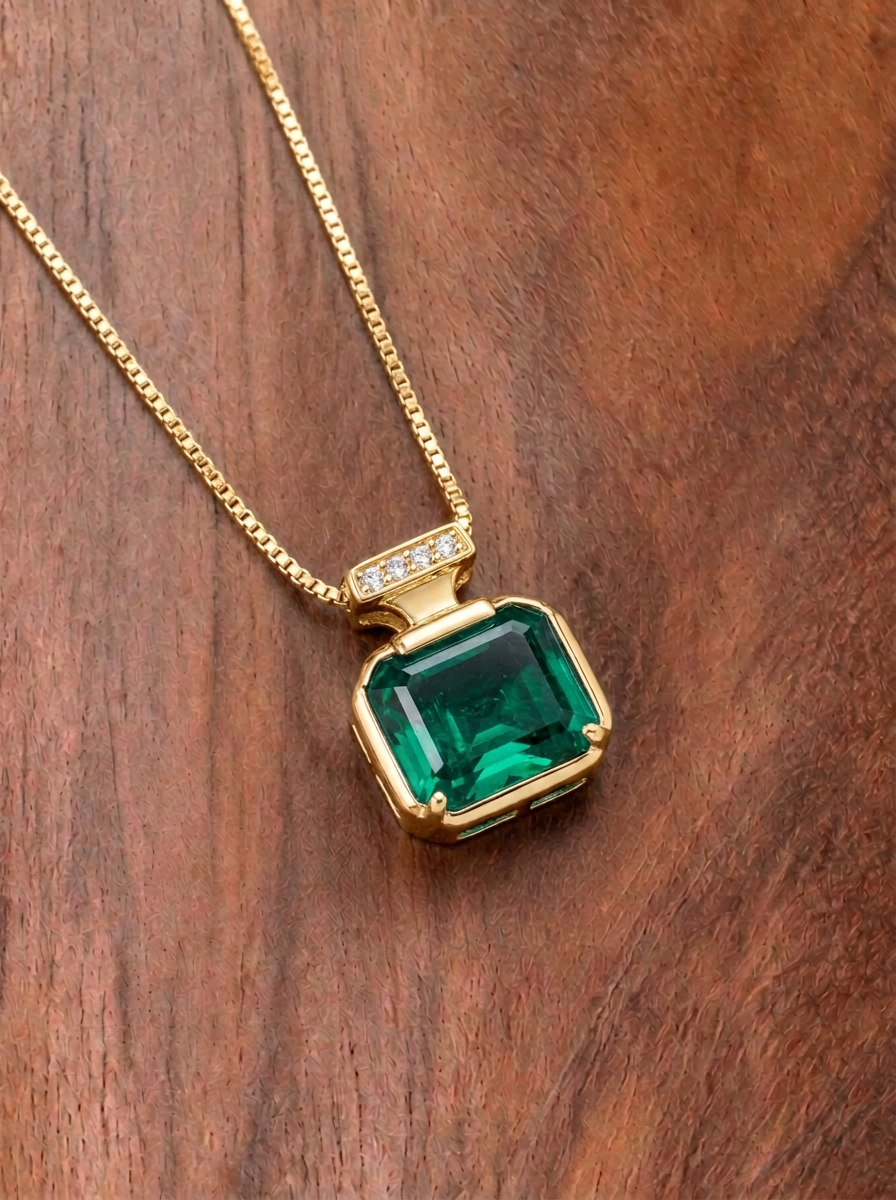  Emerald Brilliant Cut Emerald Necklace - Scented Radiant