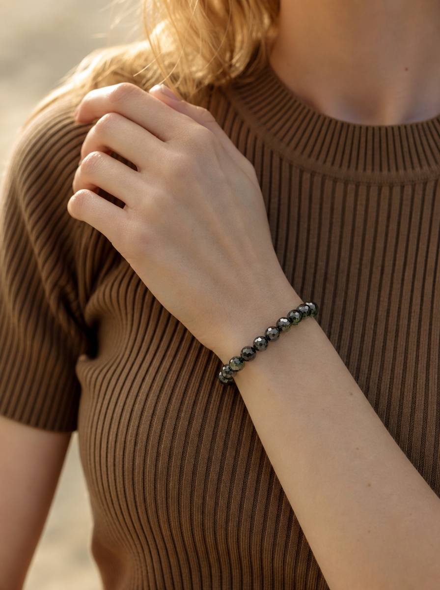 Fancy Brilliant Cut Moissanite Bracelet - Dark Green