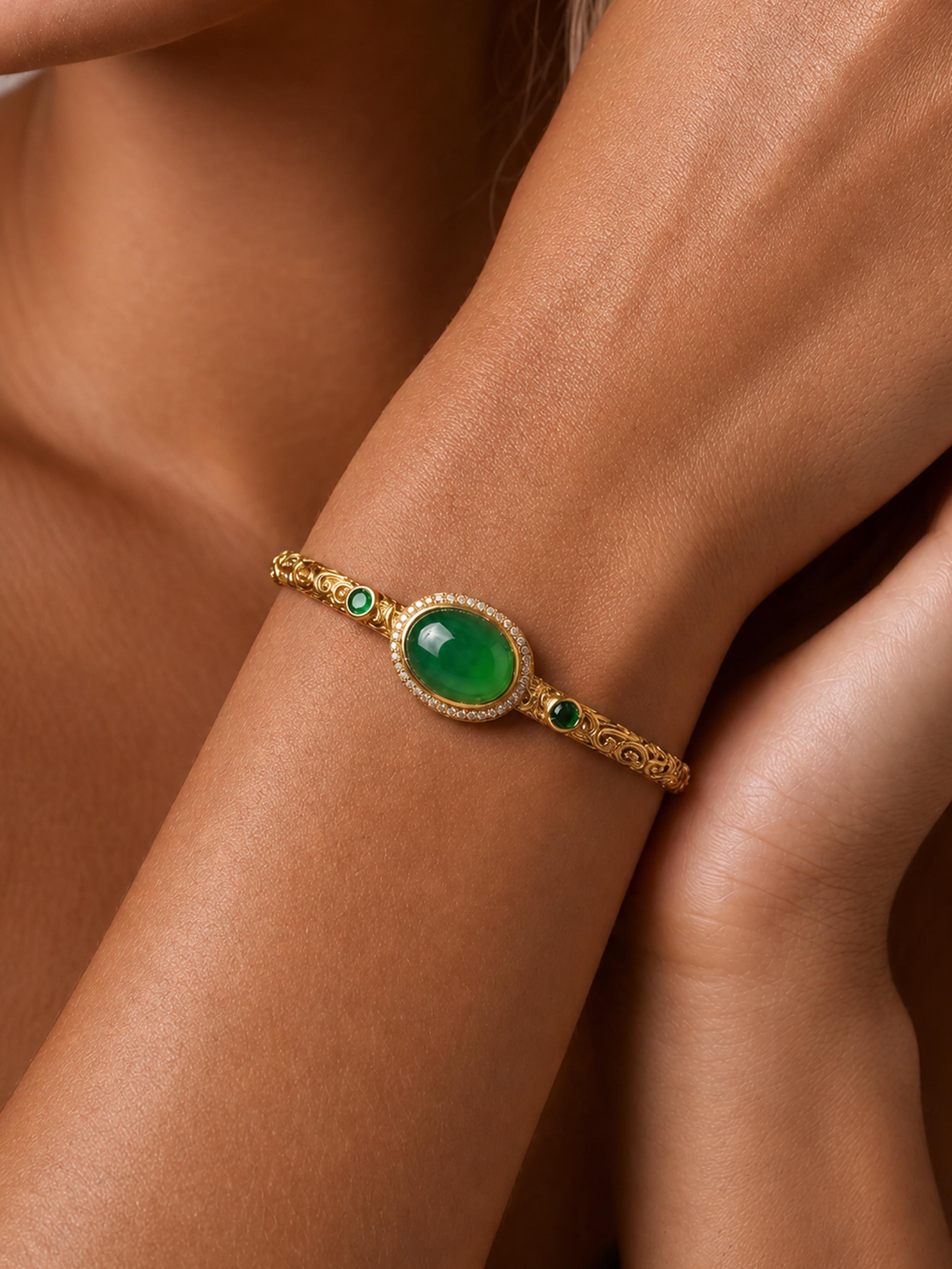 Chalcedony Bracelets - Verdure Royal Armlet