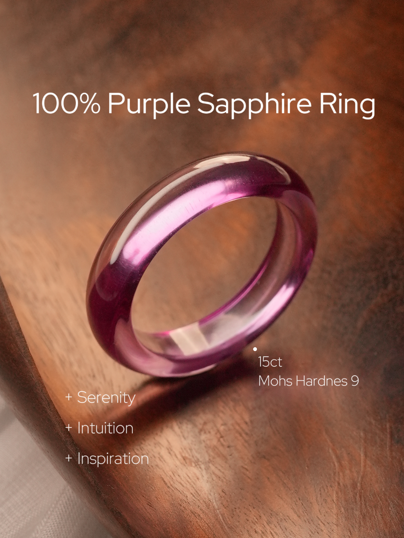 360-Degree Cabochon Purple Sapphire Ring
