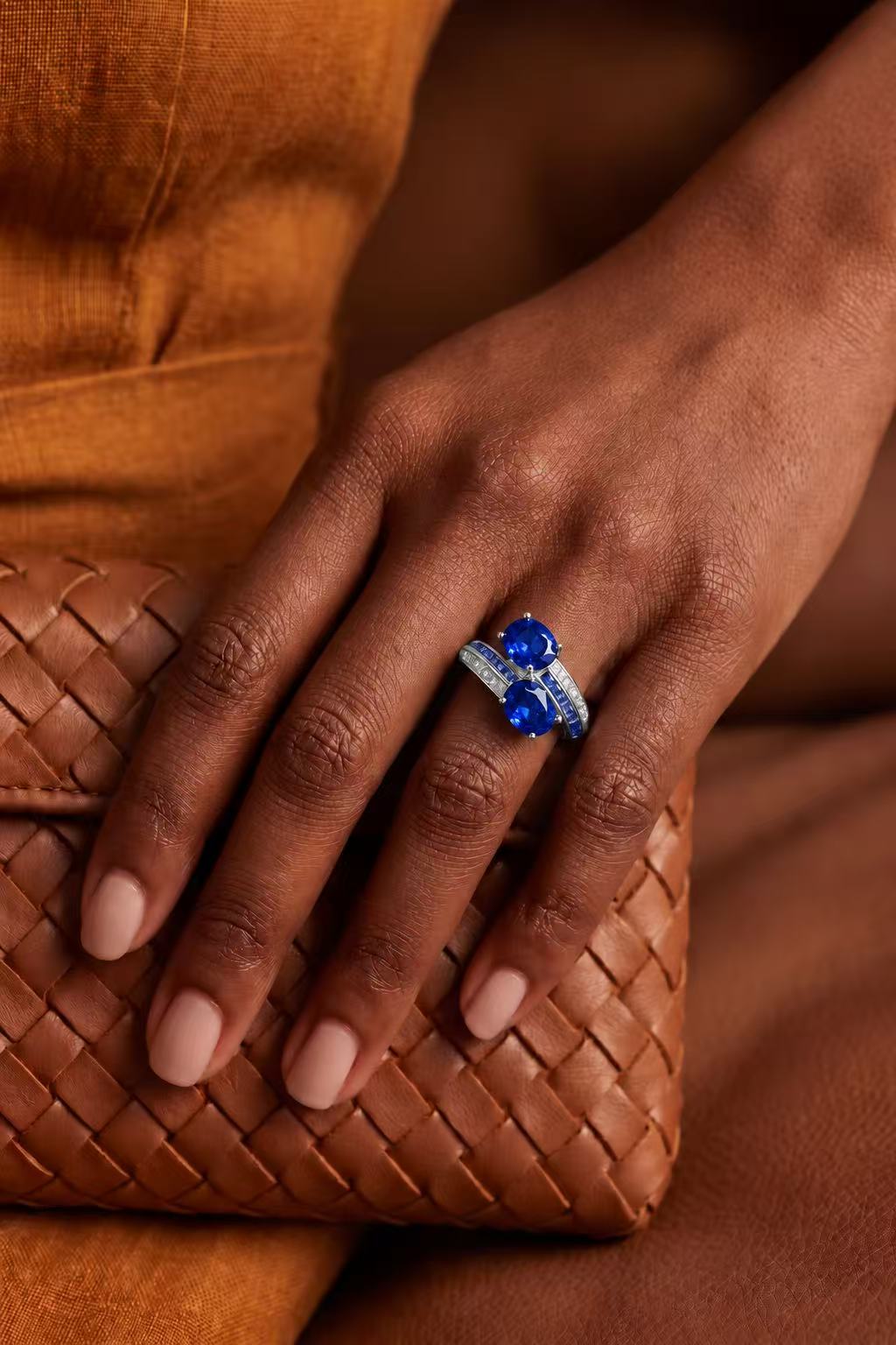 Oval Double Ruby/Sapphire Ring - Twin Flame Glow