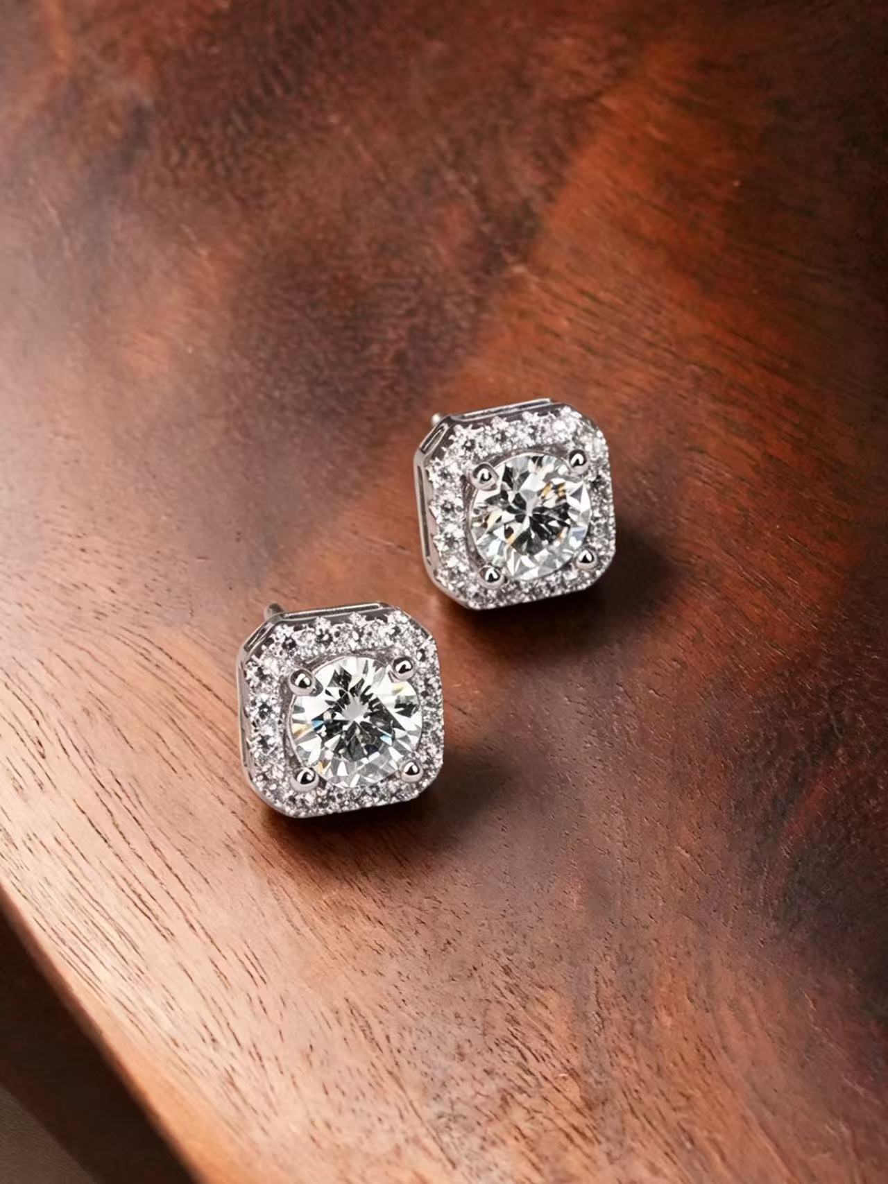 Round Brilliant Cut Moissanite Earring - Radiant Dewdrops