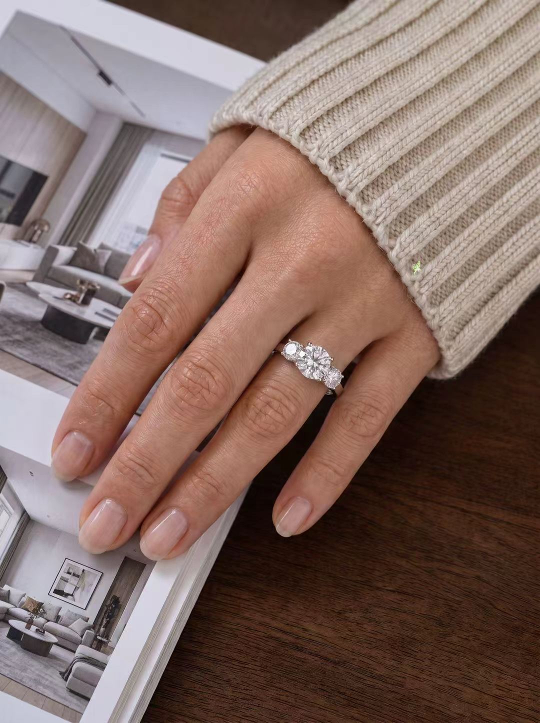 Moissanite-Round Brilliant Cut Ring