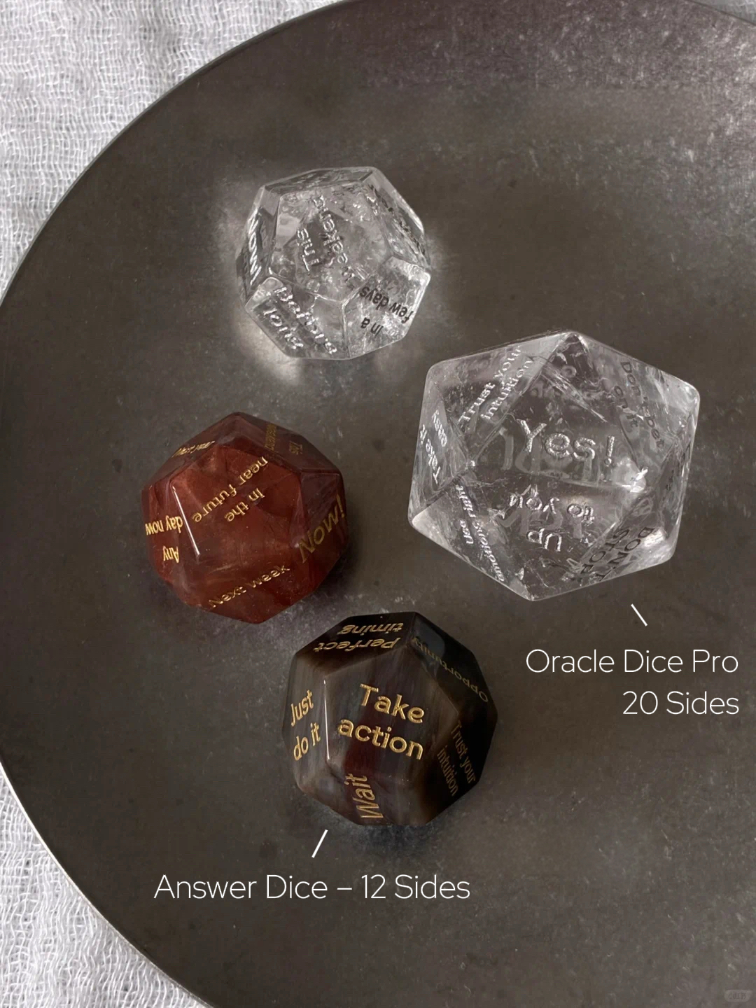 Dodecahedron Fancy Cut Clear Quartz  -Oracle Dice Pro