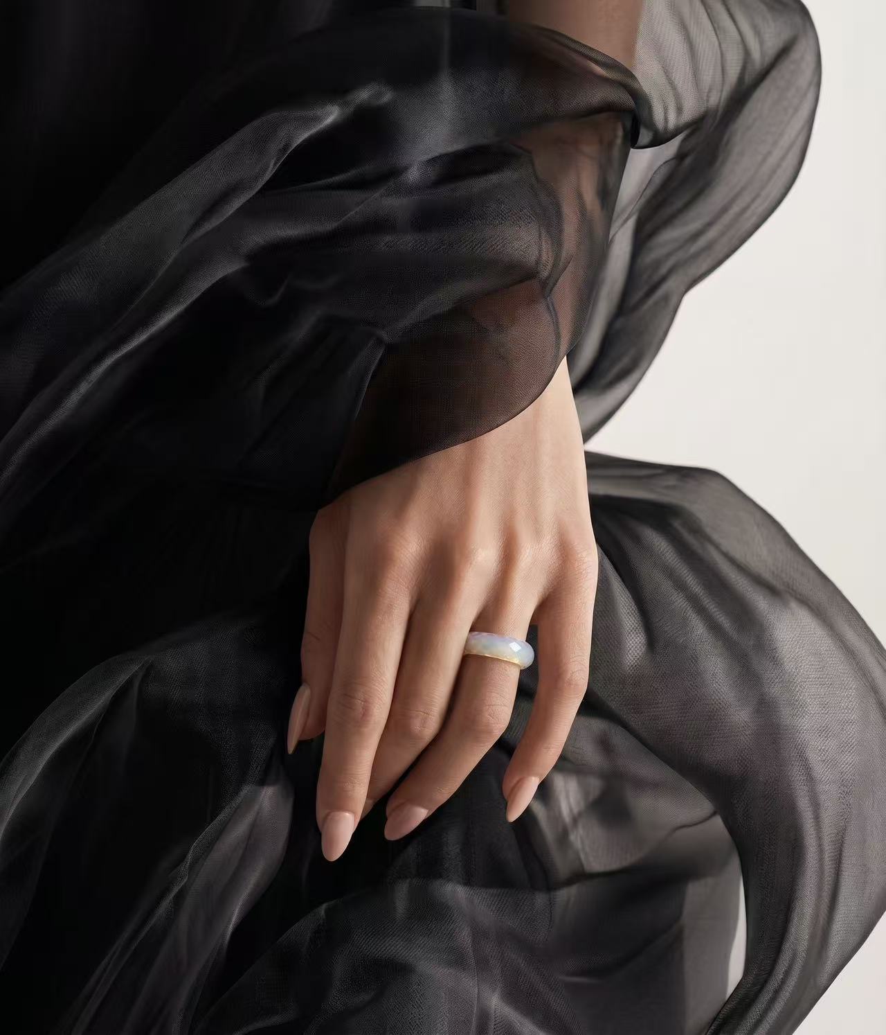 360-Degree Faceted Opal Ring