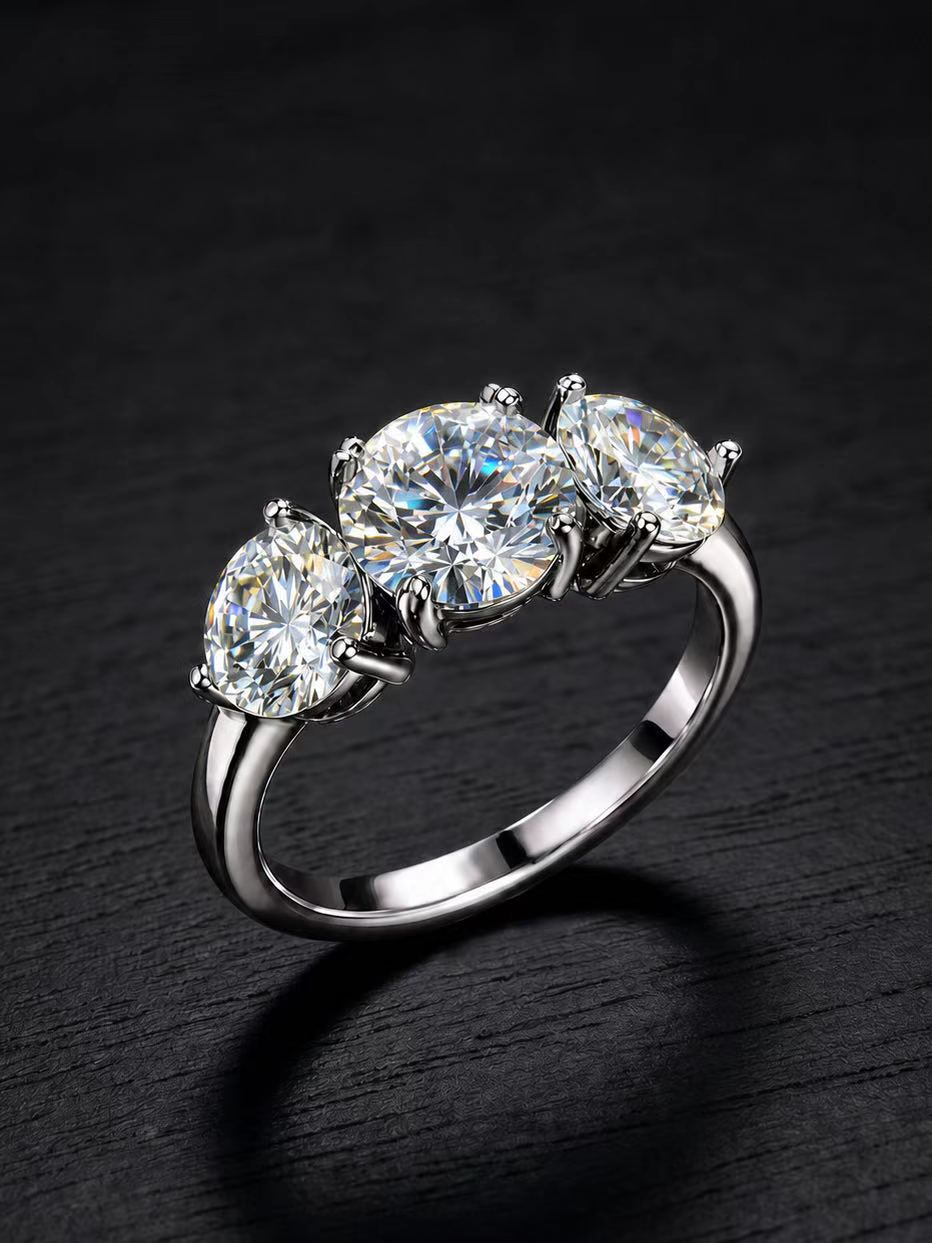 Moissanite-Round Brilliant Ring-Brilliant Trinity